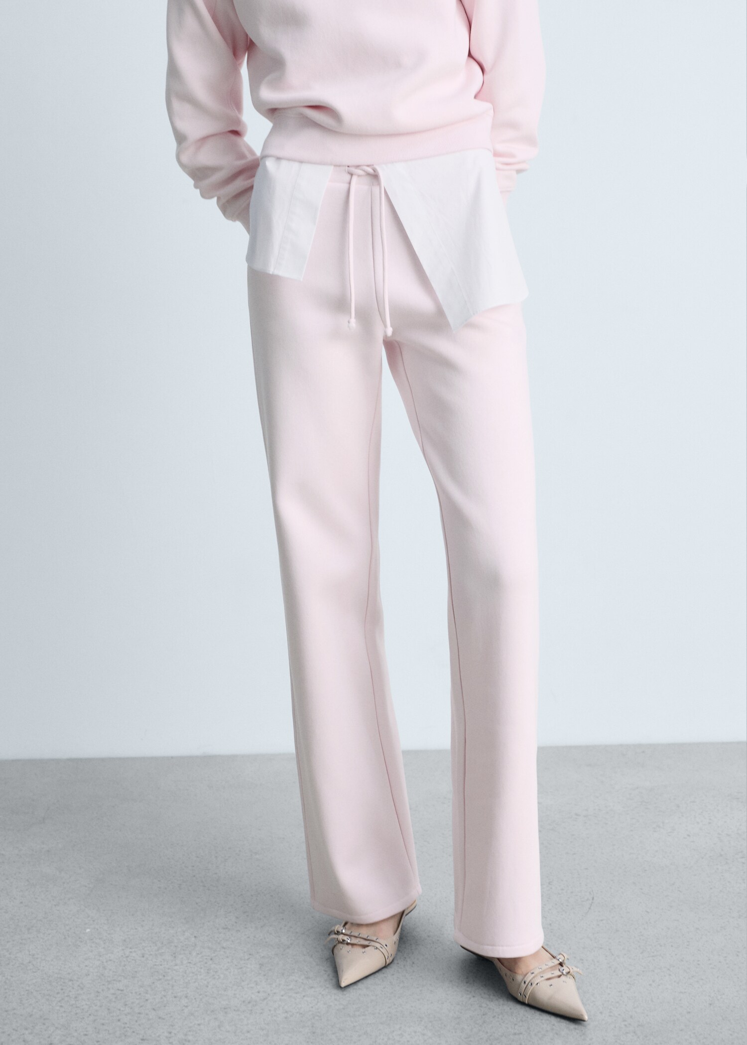 Wide-leg cotton joggers - Medium plane