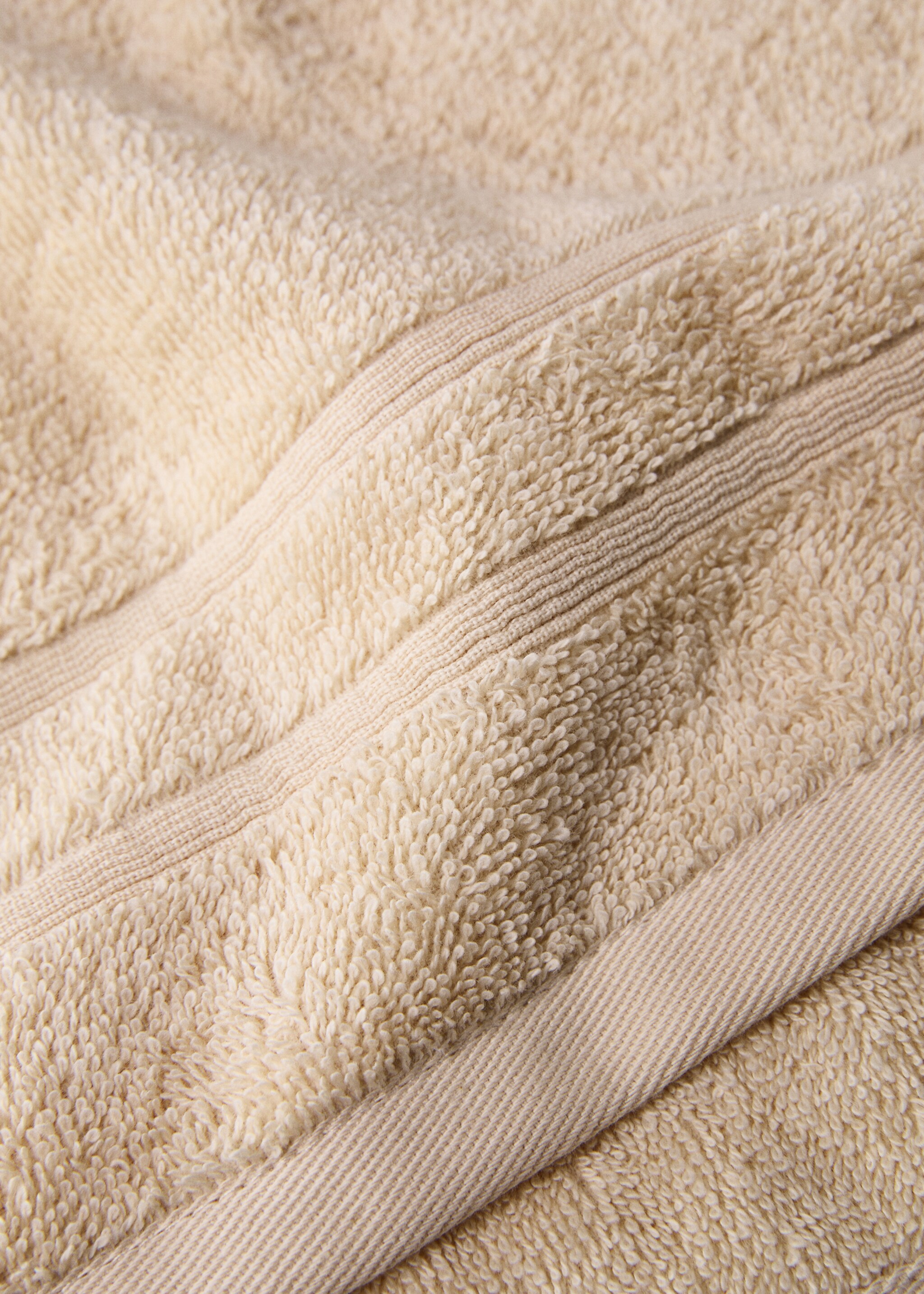 Terry cotton face towel - Details of the article 2, Peach. Ref: 87043294-00.