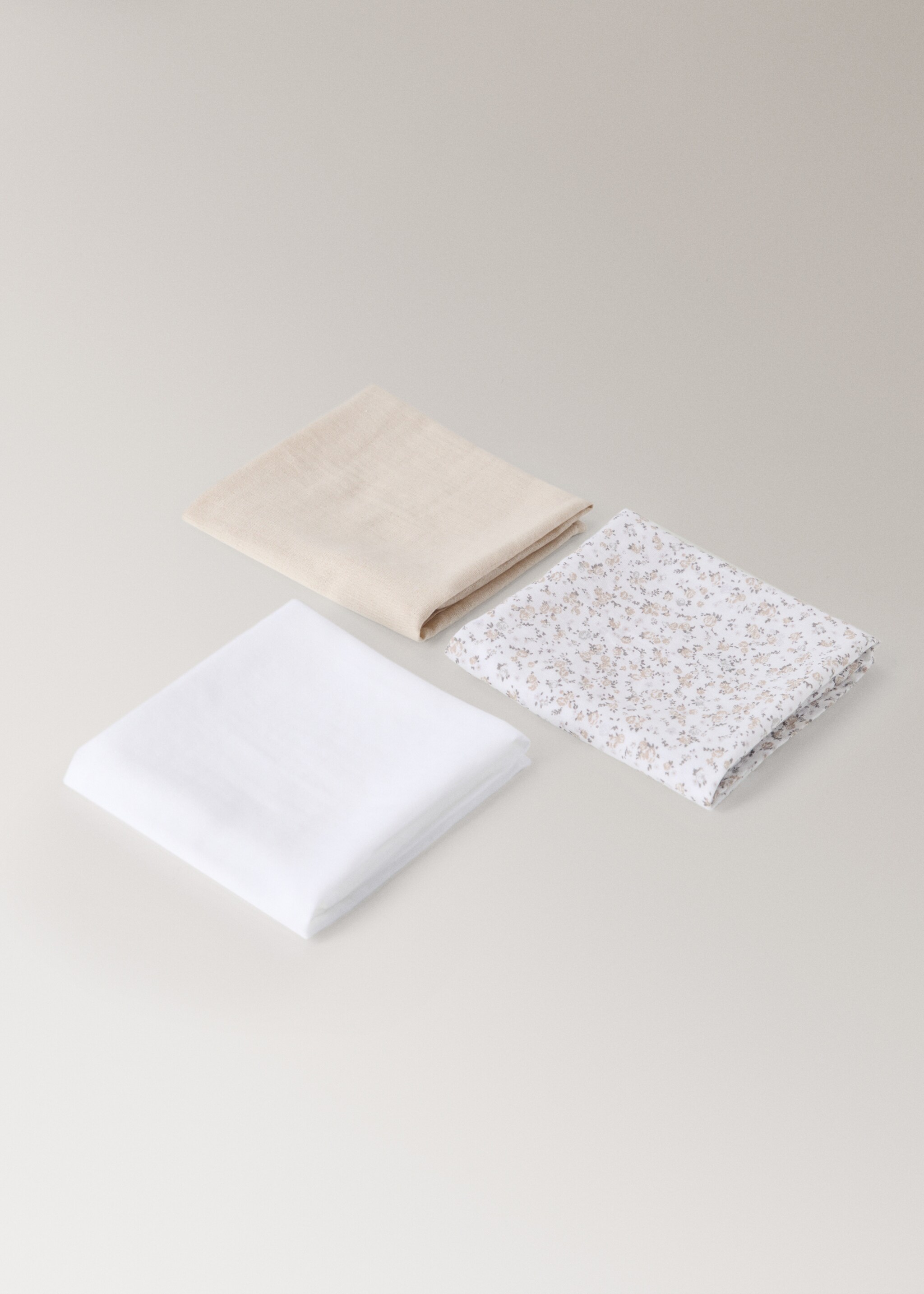 Set of children's cotton muslin with mini-flower print - Details of the article 1