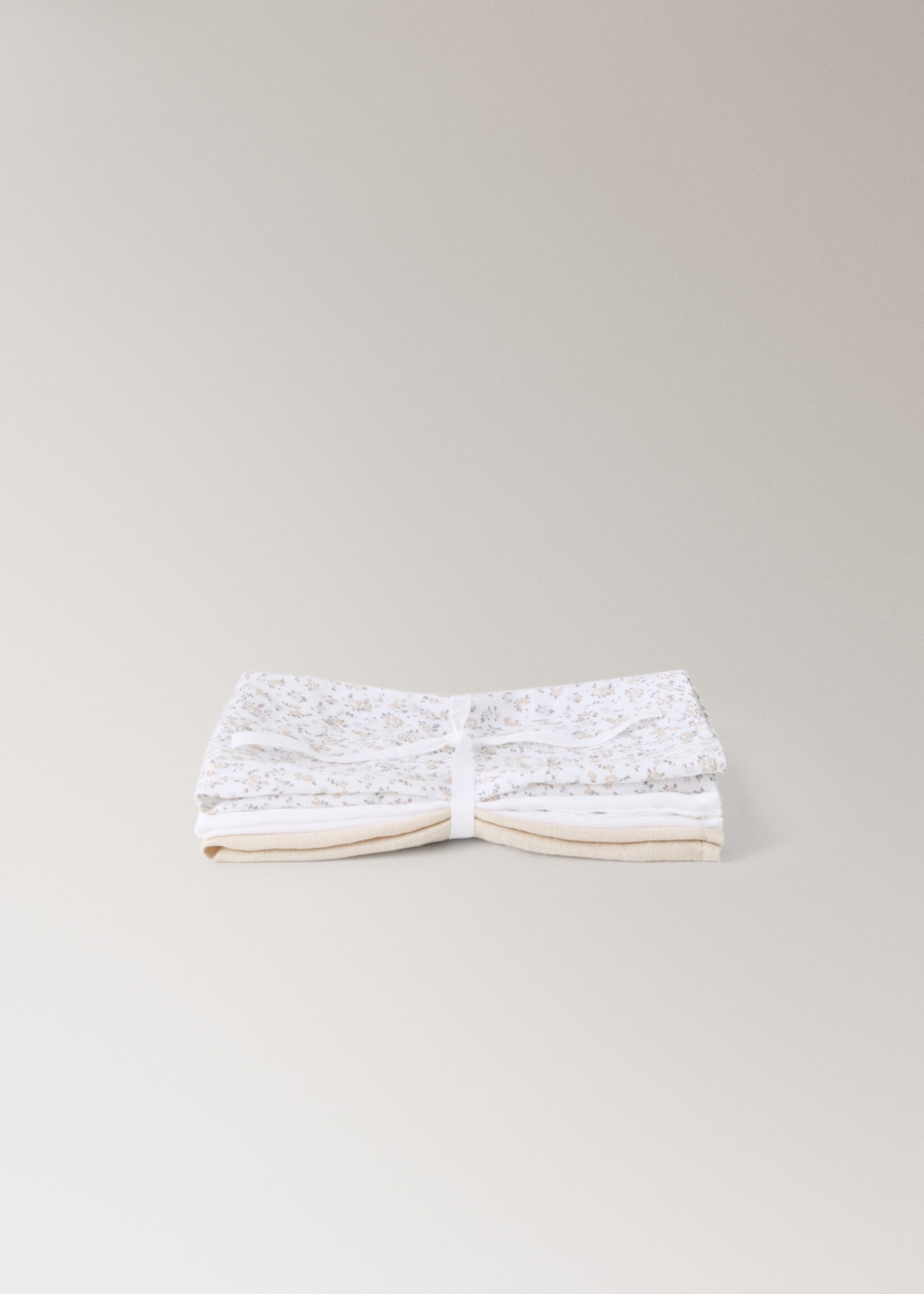 Set of children's cotton muslin with mini-flower print - Details of the article 3