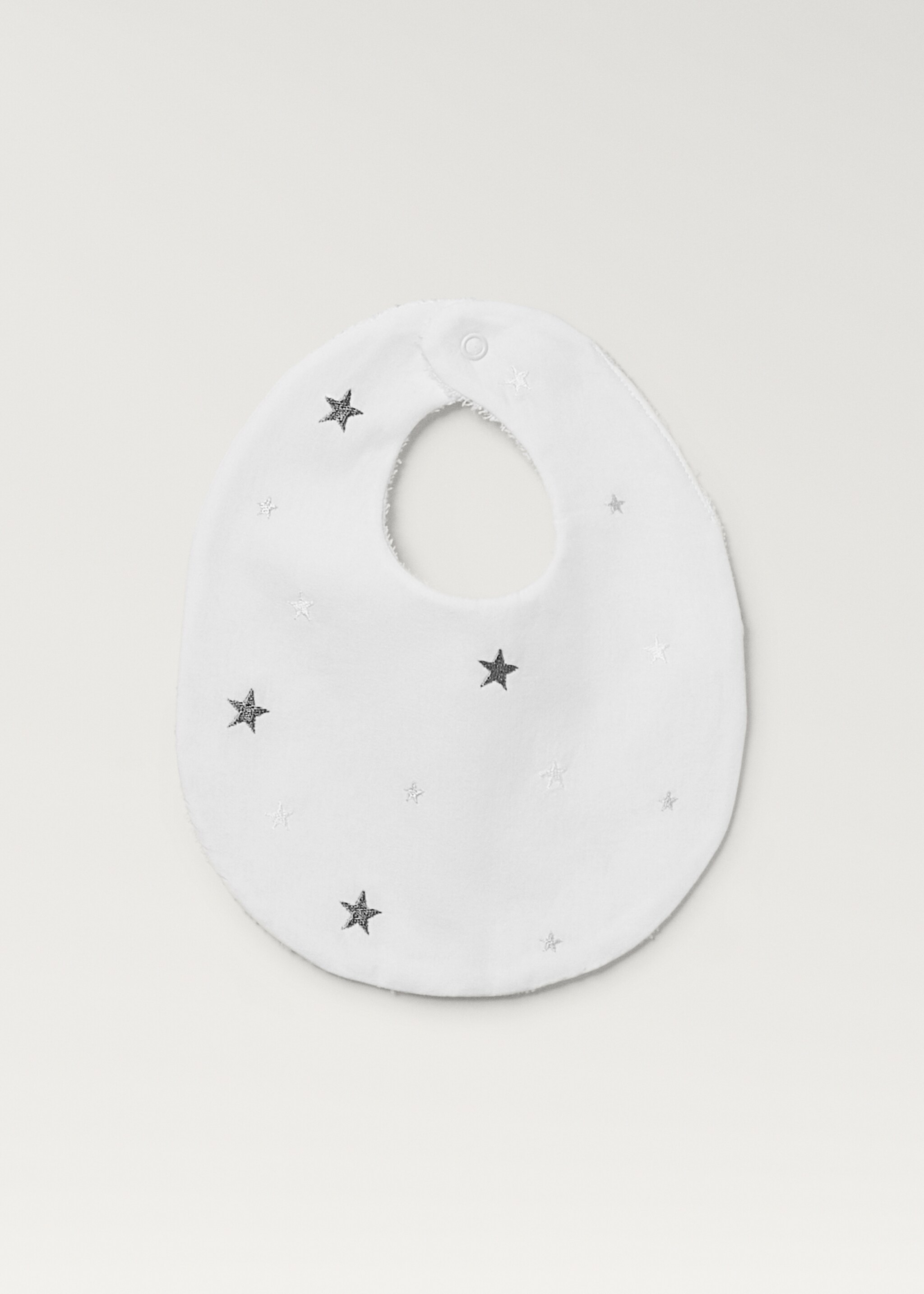 Embroidered terry bib with stars - Article without model