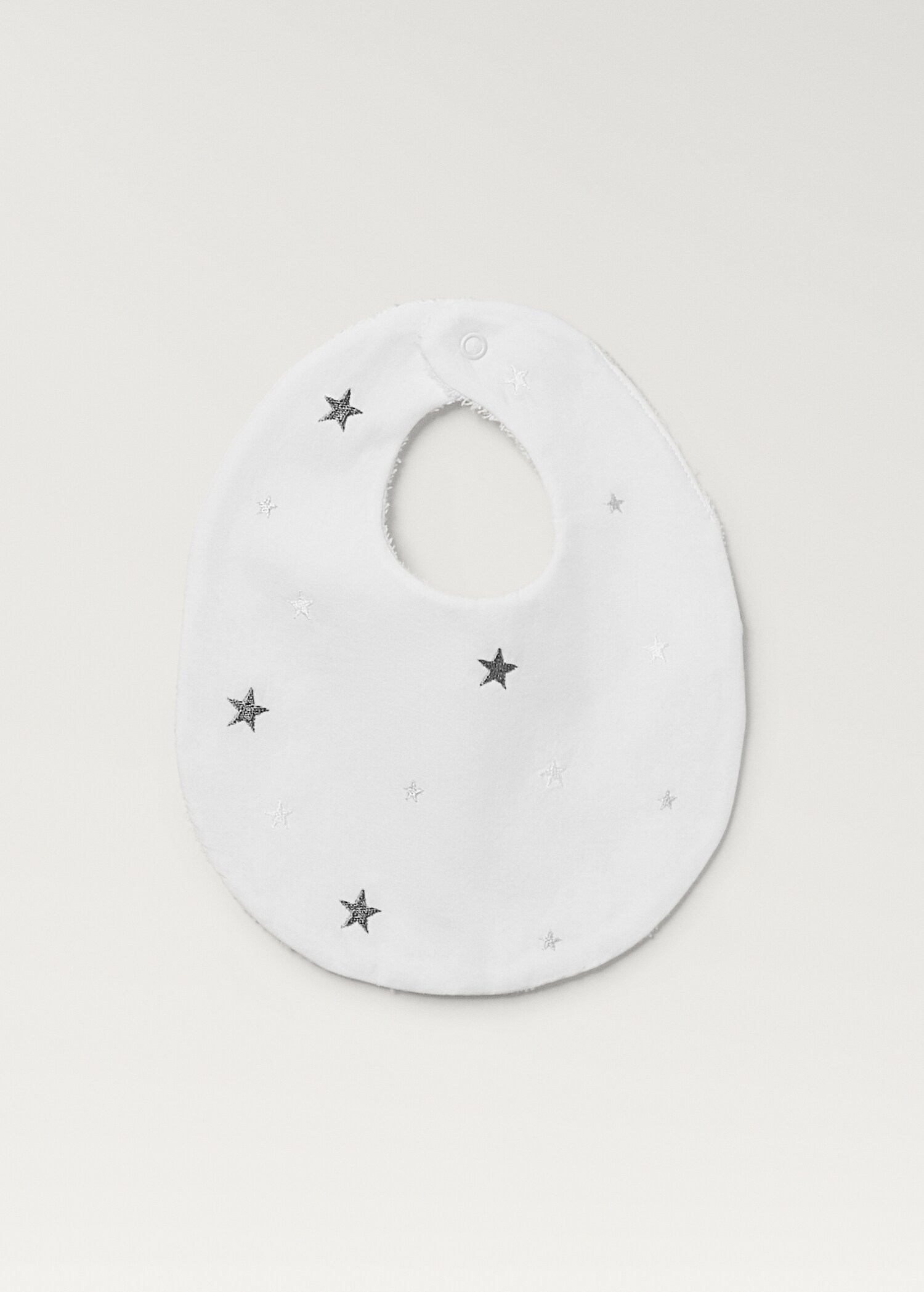 Embroidered terry bib with stars - Article without model