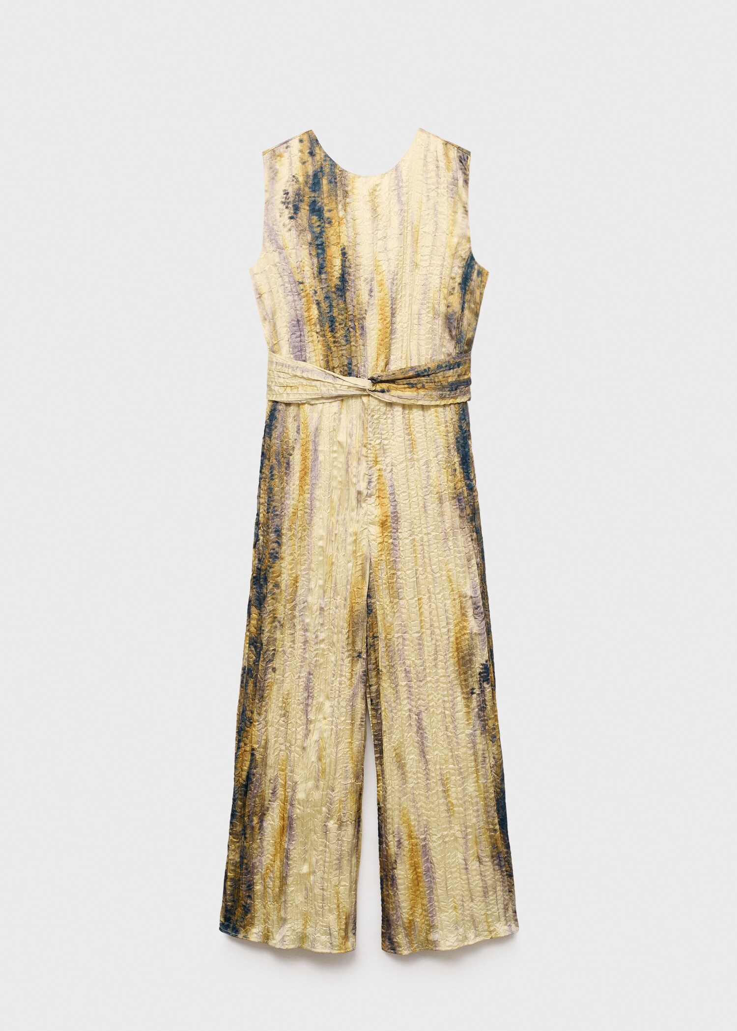Langer Satin-Jumpsuit mit Struktur - Artikel ohne Model