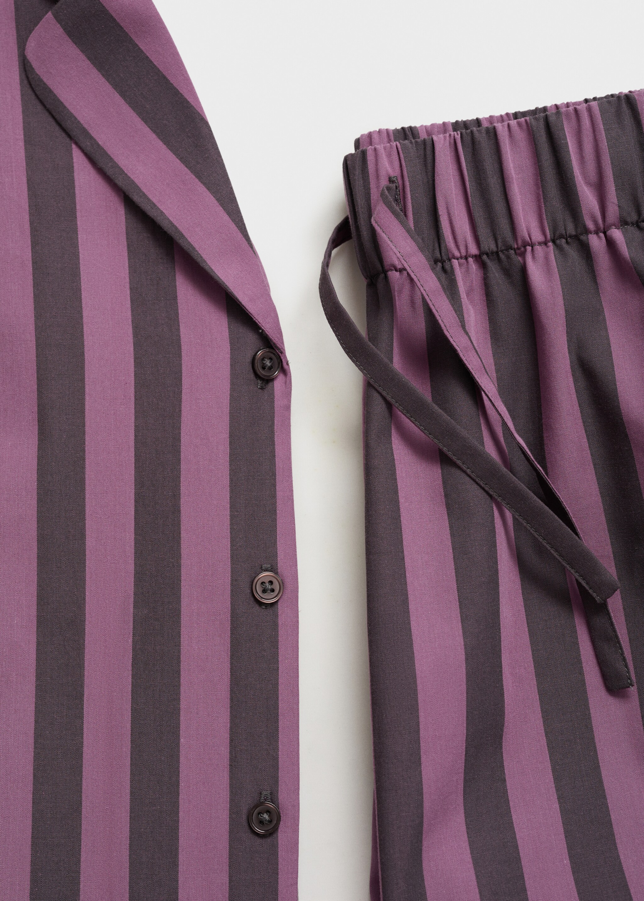 Woven two-tone striped trousers - Details of the article 0