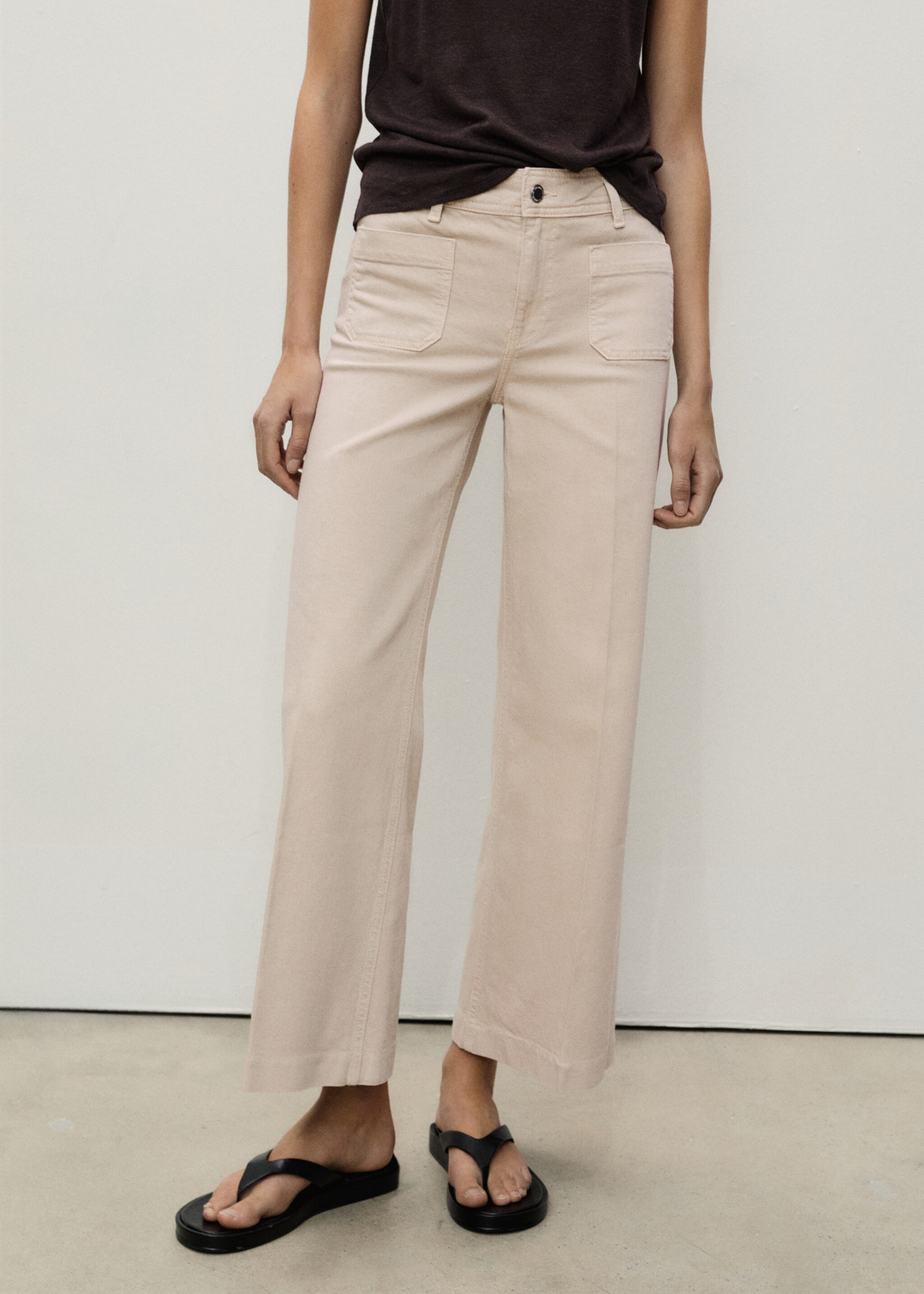 Jeans wideleg bolsillos - Plano medio