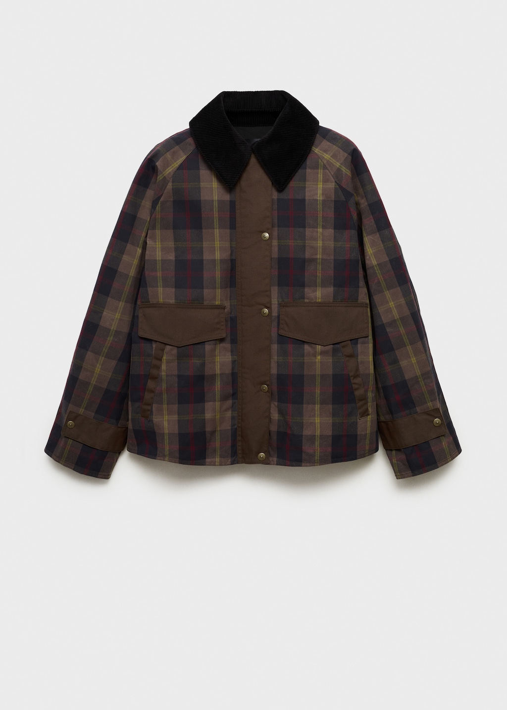 Checked parka with contrasting collar | MANGO Macao SAR of China