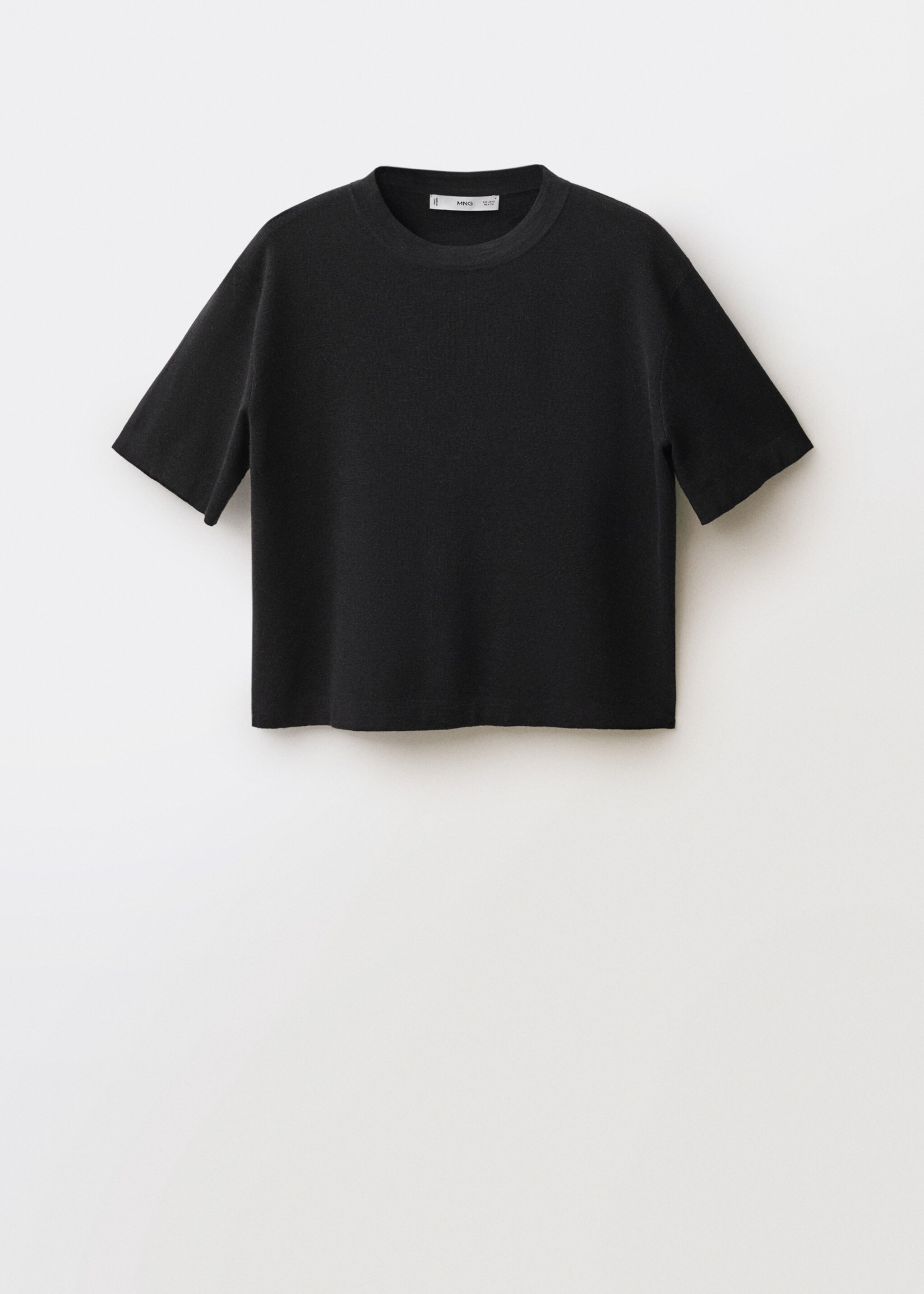Short-sleeved wool-blend sweater - Article without model