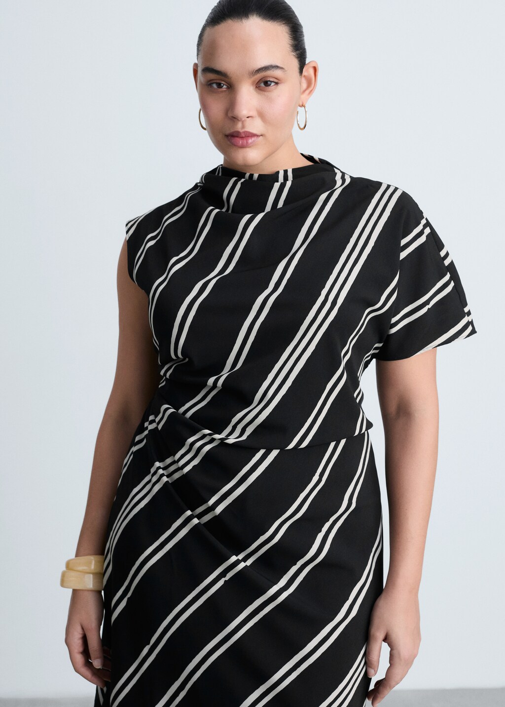 Thumbnail of Stripe-print midi-dress - Black