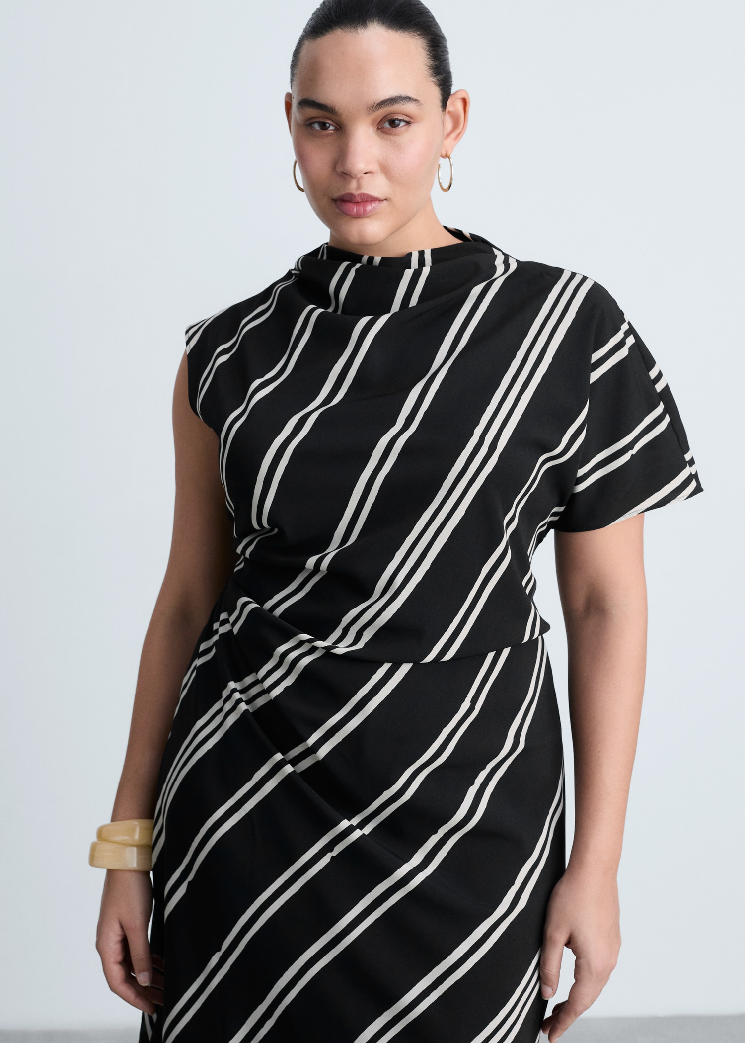 Vestido midi estampado rayas - Detalle del artículo 5