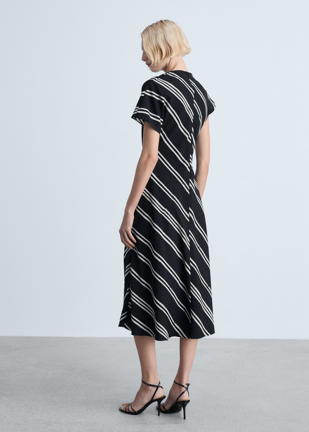 Thumbnail of Stripe-print midi-dress - Black