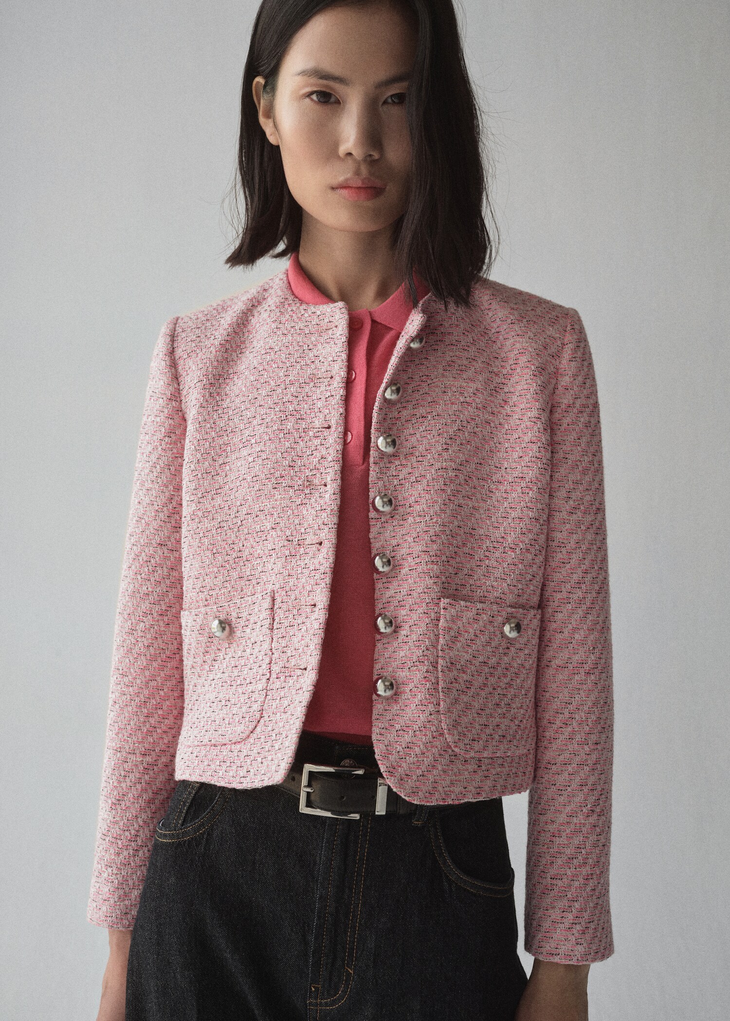 Fitted tweed jacket - Medium plane