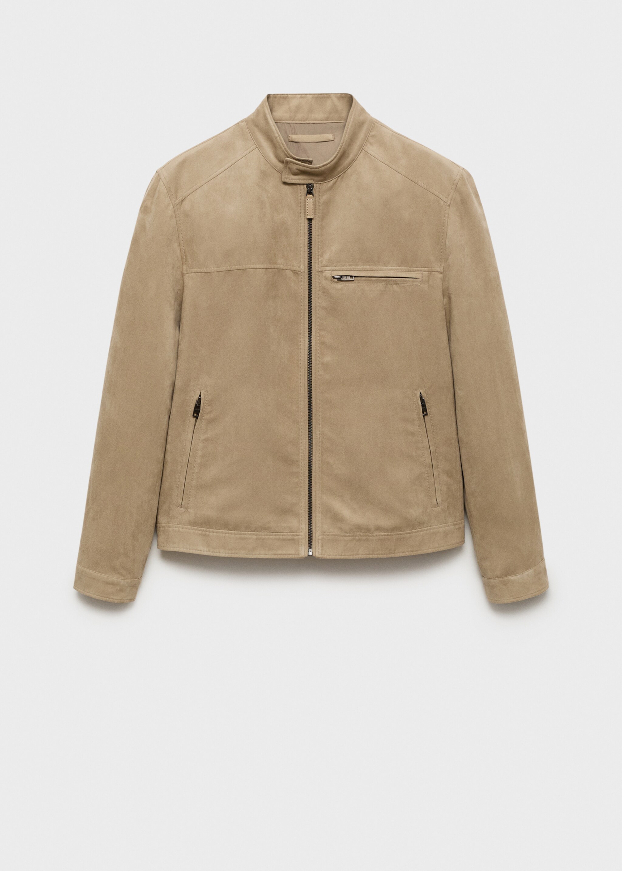 Suede-effect biker jacket - Article without model