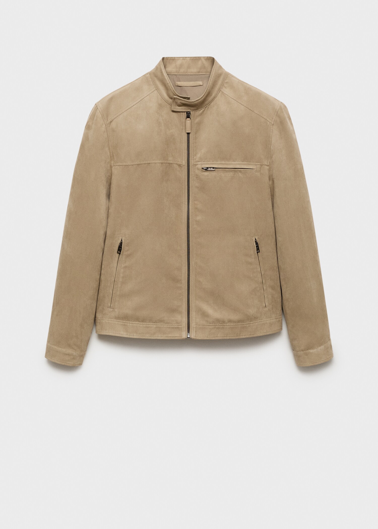 Suede-effect biker jacket - Article without model
