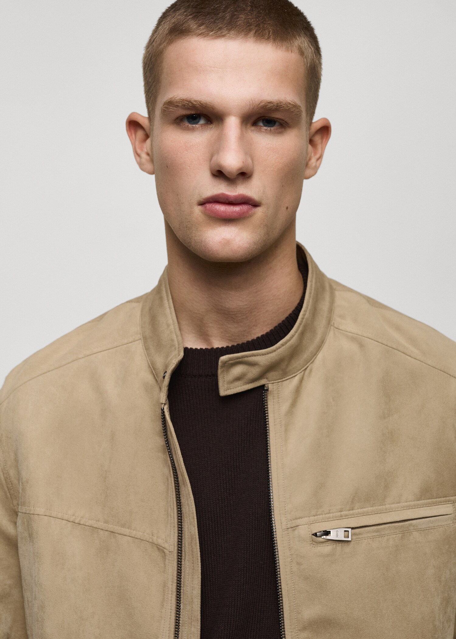 Suede-effect biker jacket - Details of the article 1