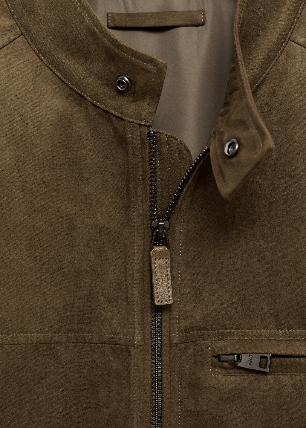 Suede-effect biker jacket - Men | MANGO Romania