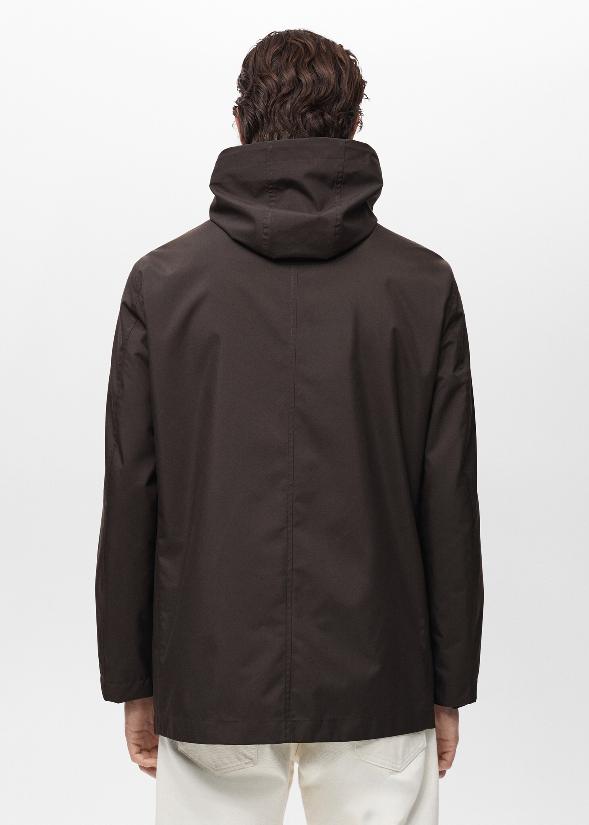 Waterafstotende parka met capuchon - Achterkant van het artikel