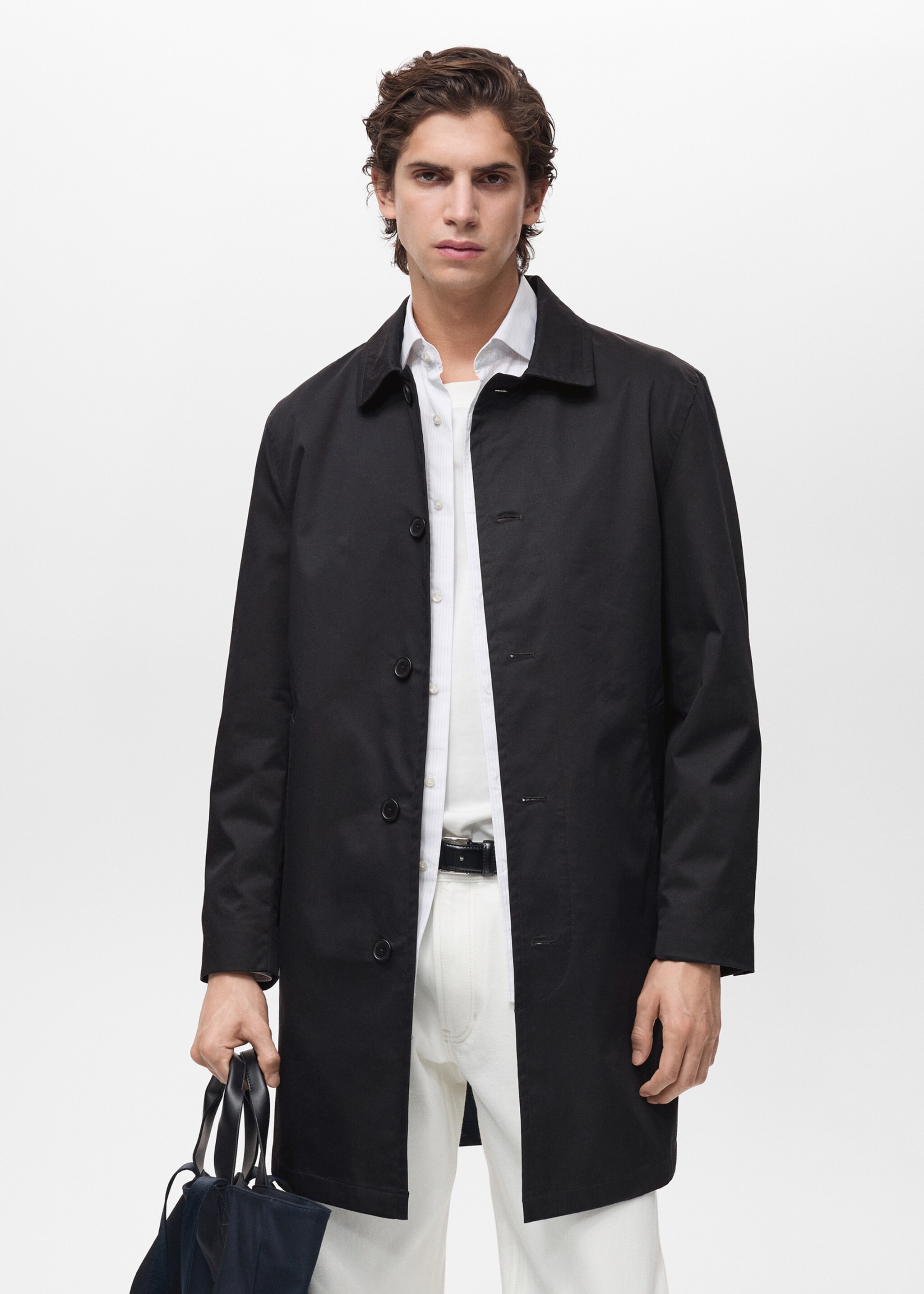 Waterafstotende katoenen trenchcoat - Middenvlak