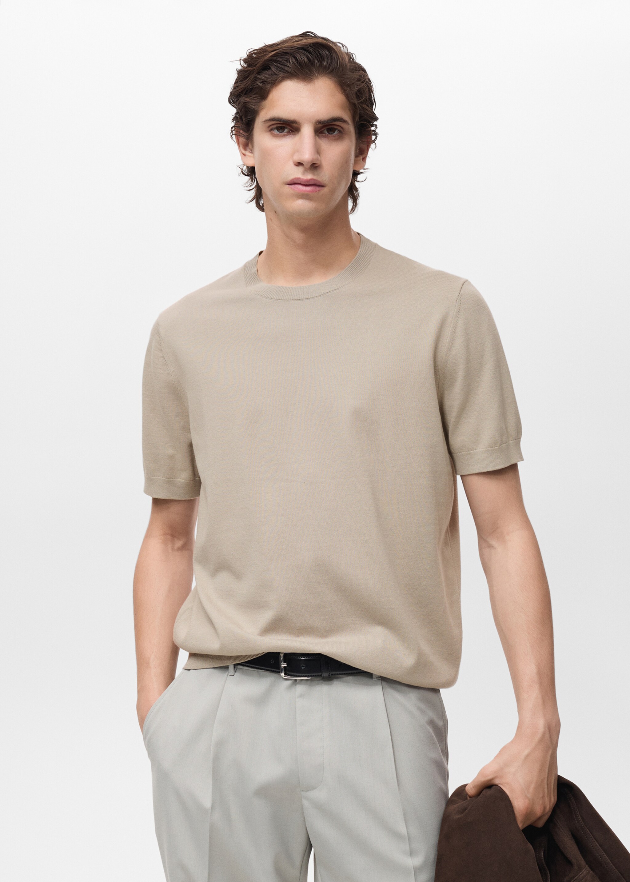 Cotton fine-knit t-shirt - Medium plane