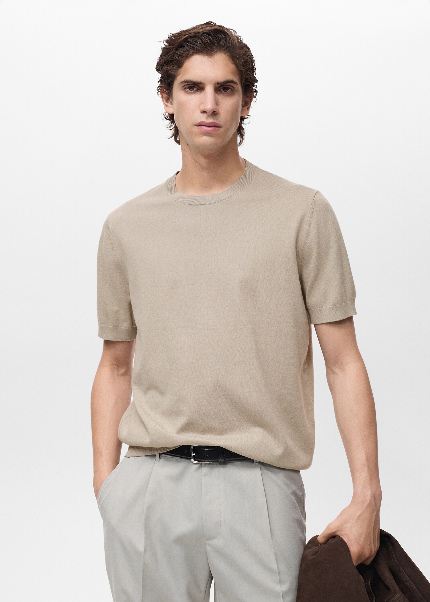 Cotton fine-knit t-shirt - Medium plane