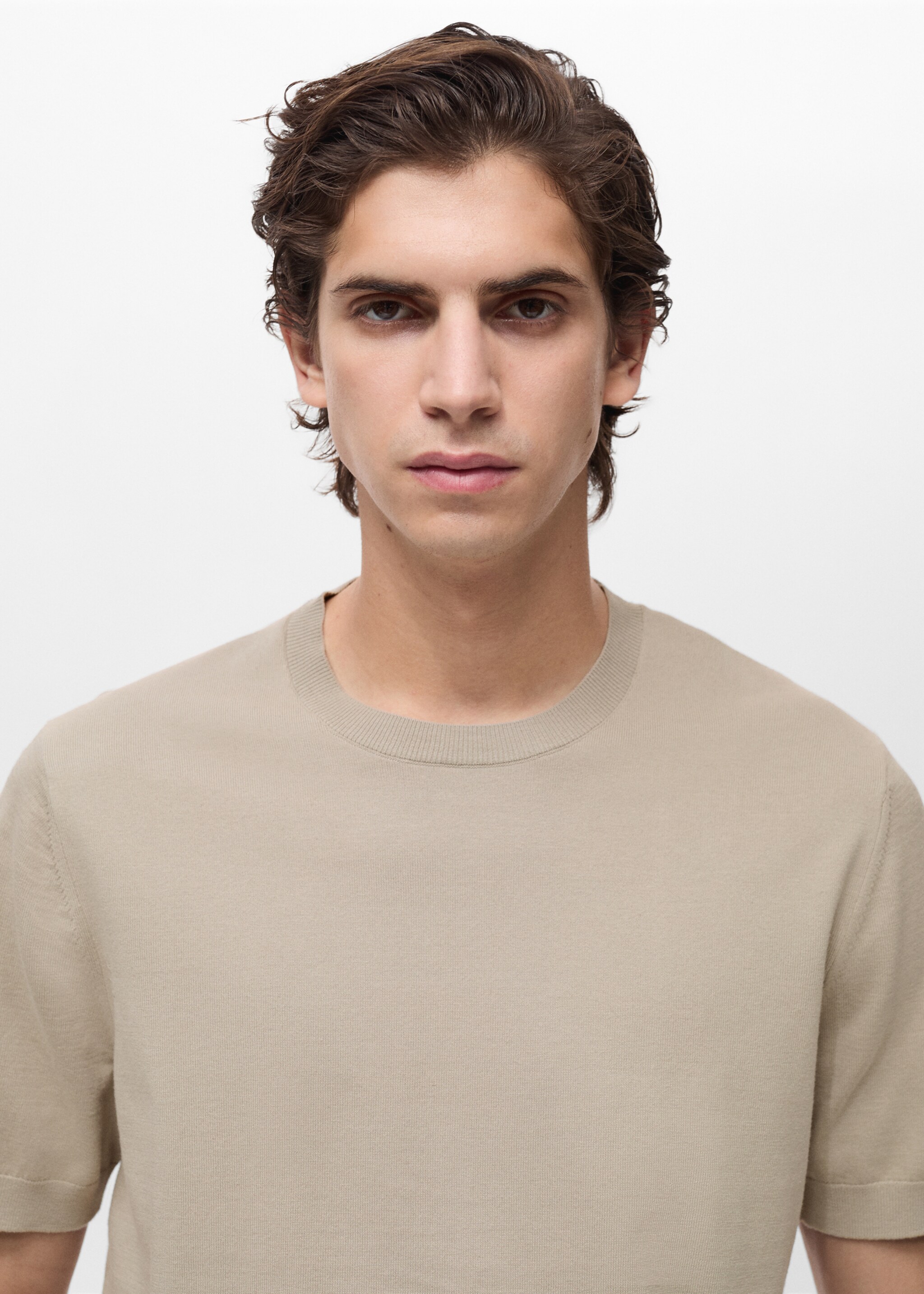 Cotton fine-knit t-shirt - Details of the article 1