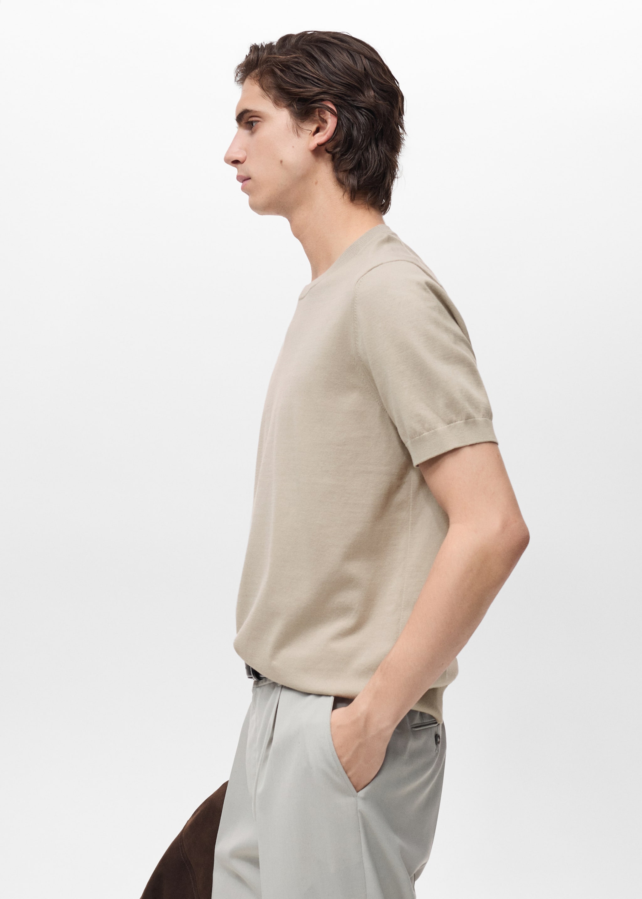 Cotton fine-knit t-shirt - Details of the article 2