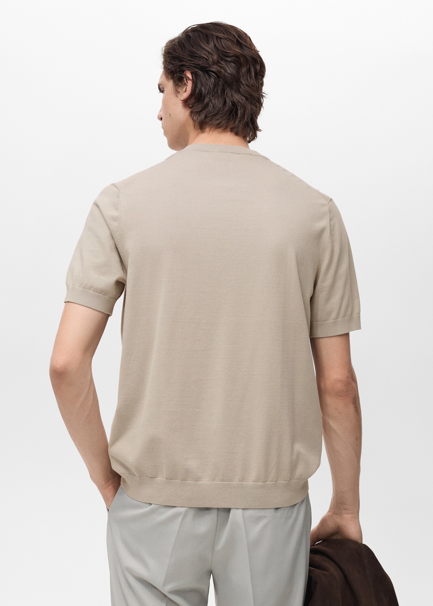 Cotton fine-knit t-shirt - Reverse of the article