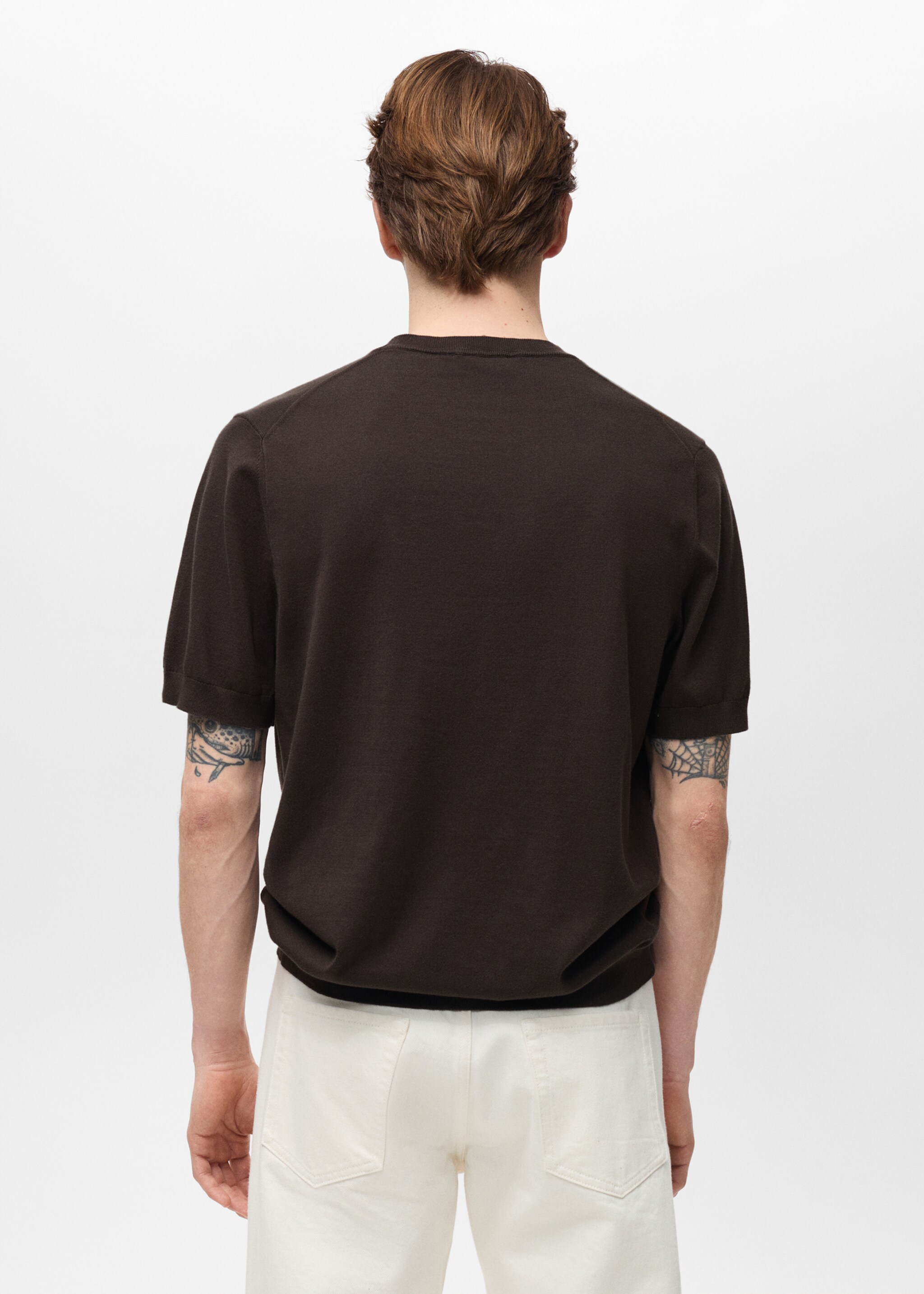Cotton fine-knit t-shirt - Reverse of the article