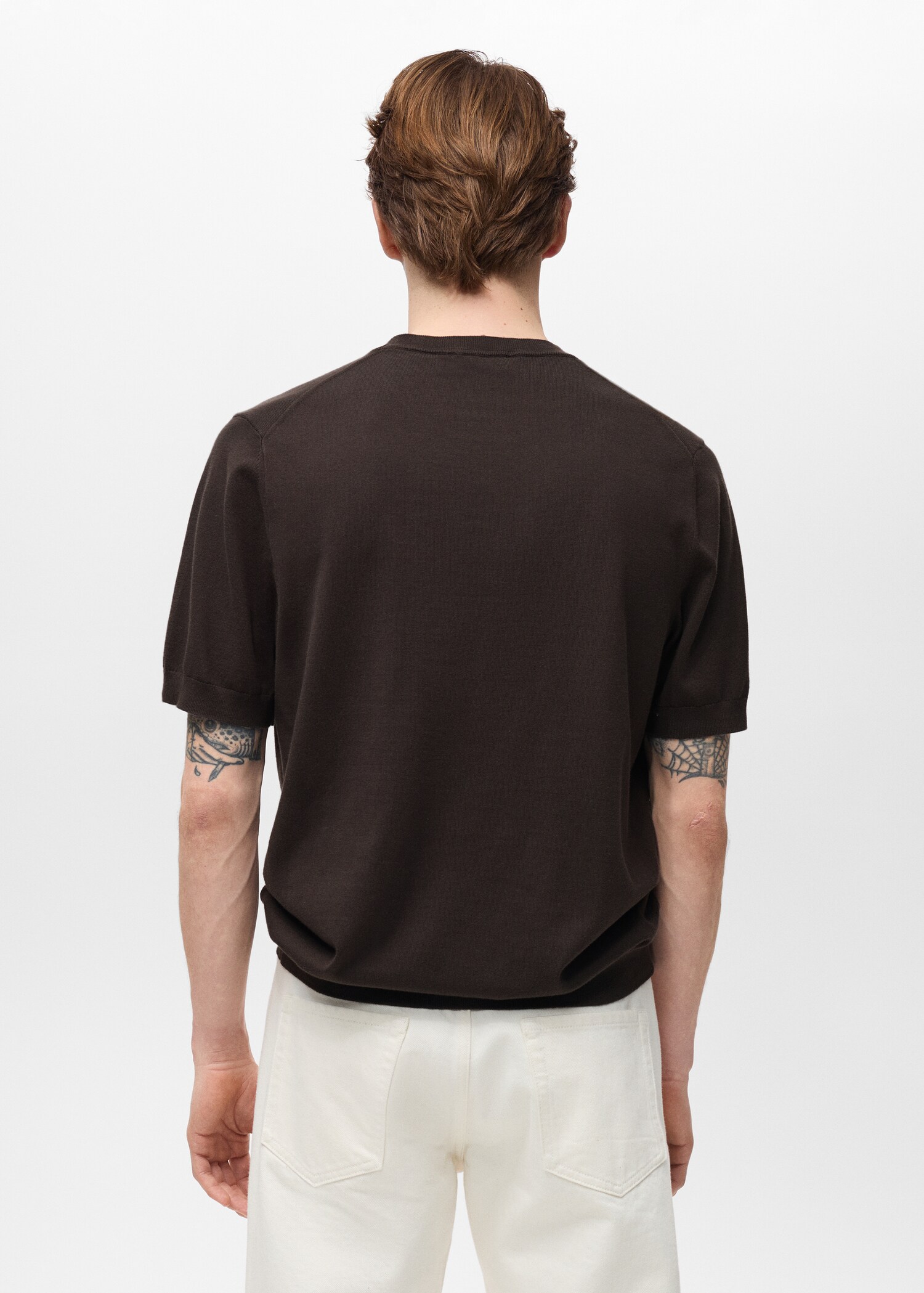 Cotton fine-knit t-shirt - Reverse of the article