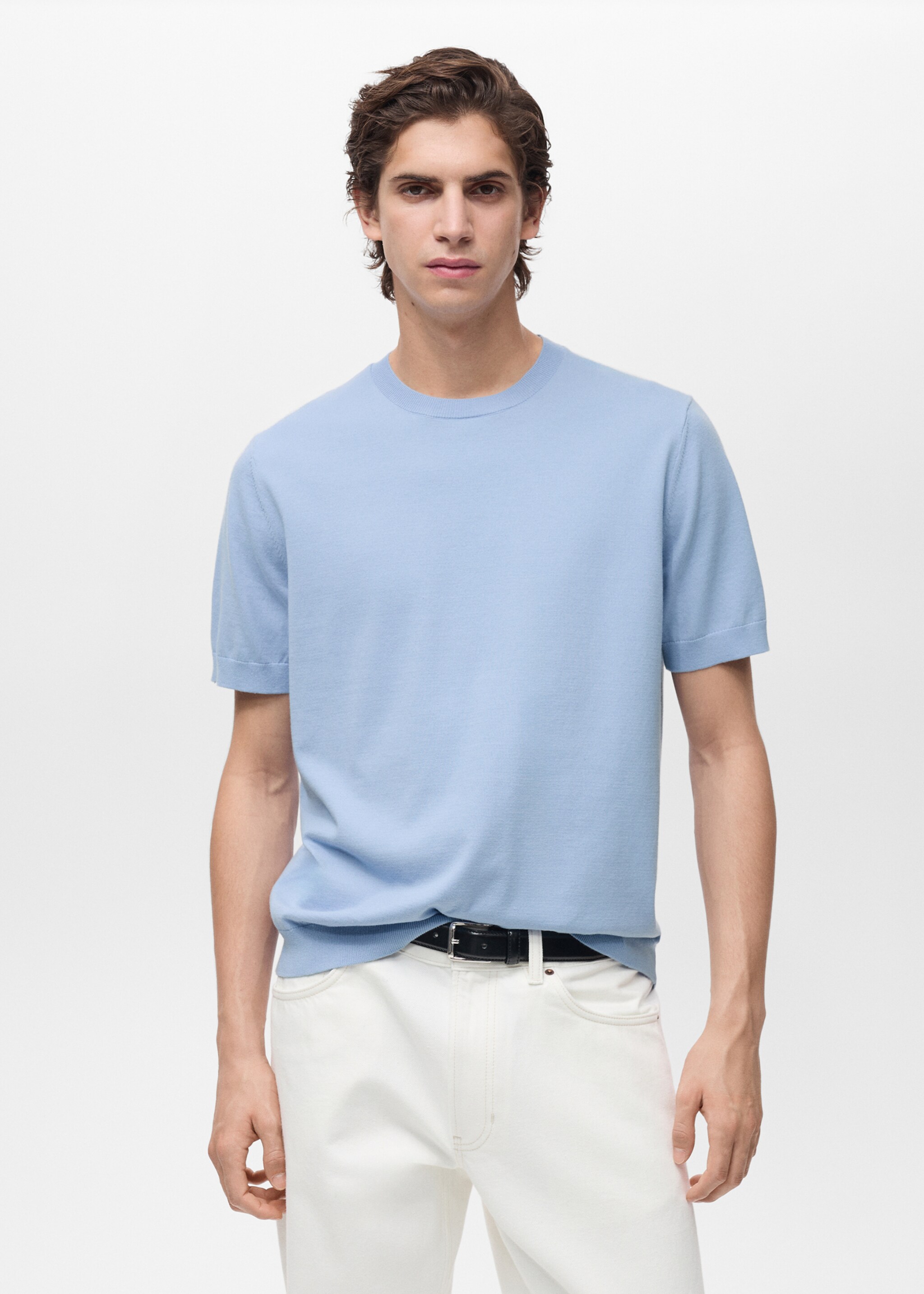 Cotton fine-knit t-shirt - Medium plane