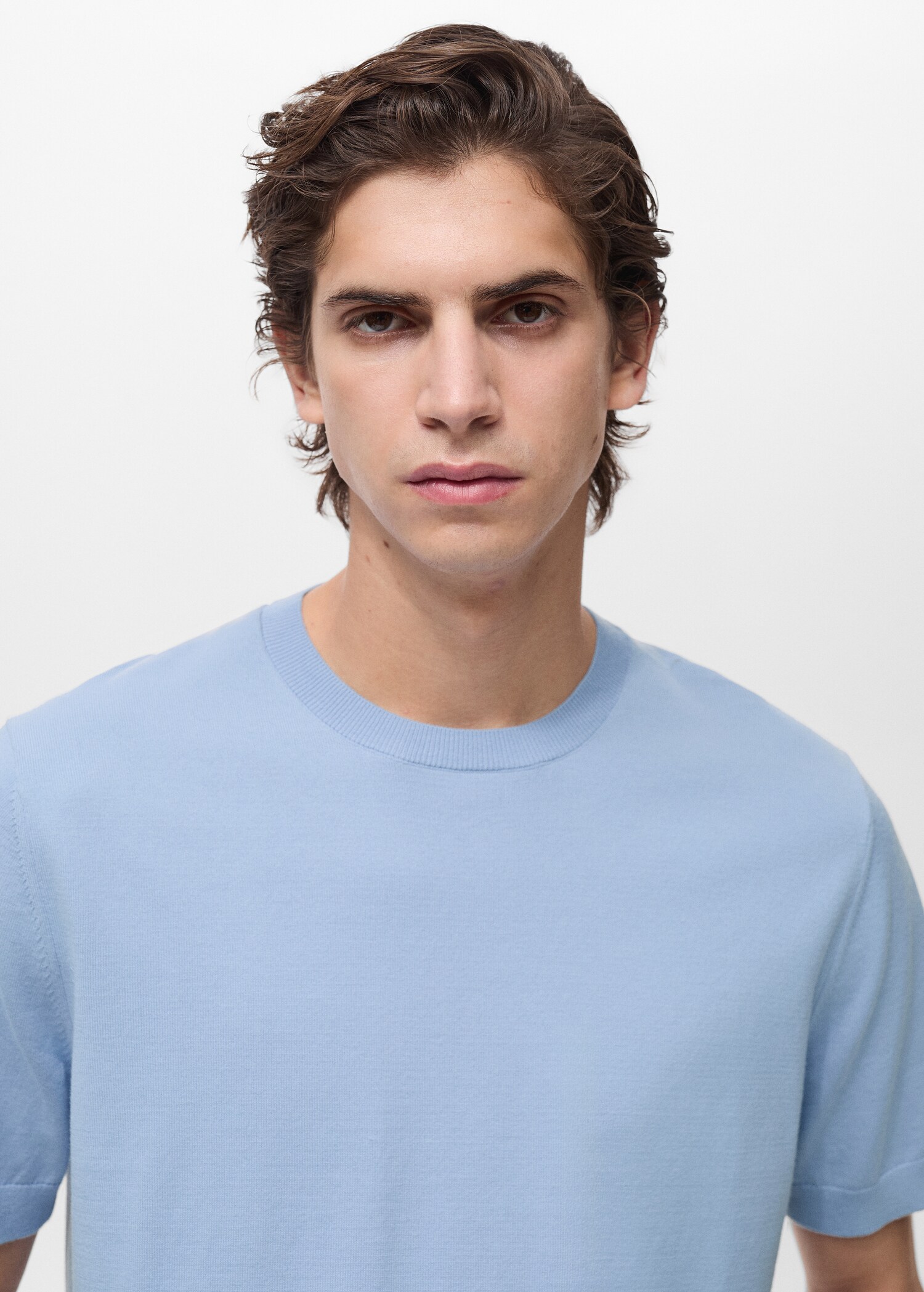Cotton fine-knit t-shirt - Details of the article 1