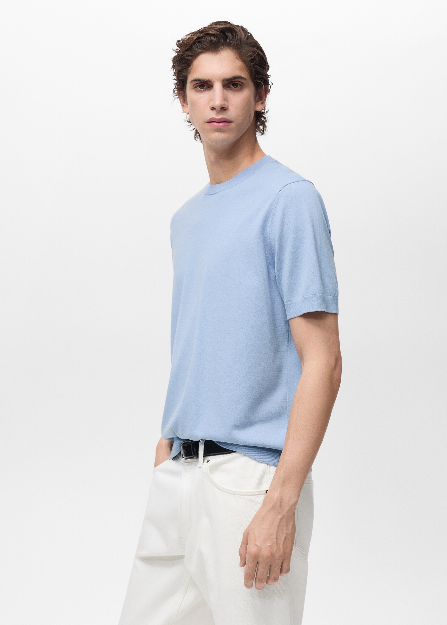 Cotton fine-knit t-shirt - Details of the article 2
