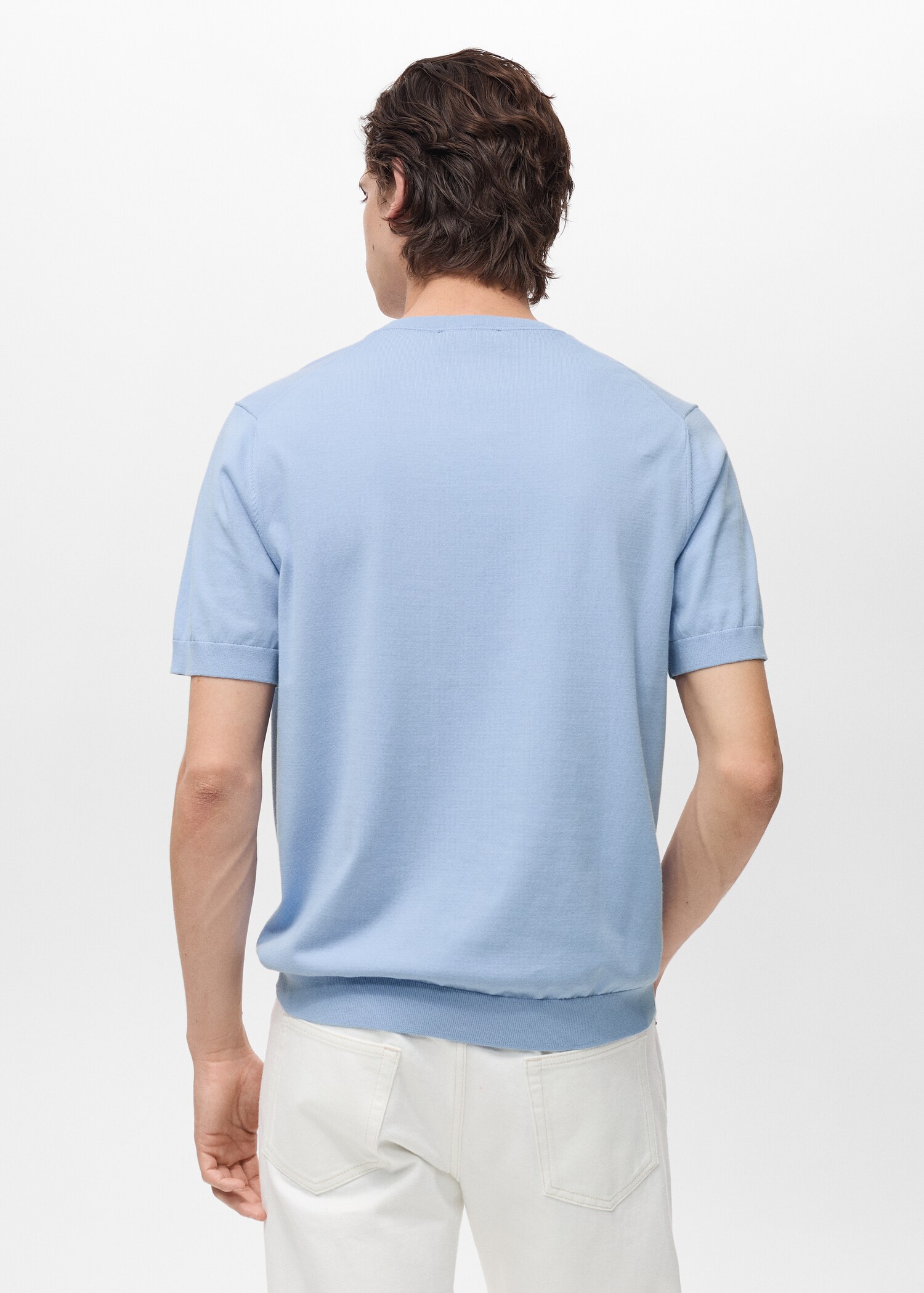 Cotton fine-knit t-shirt - Reverse of the article