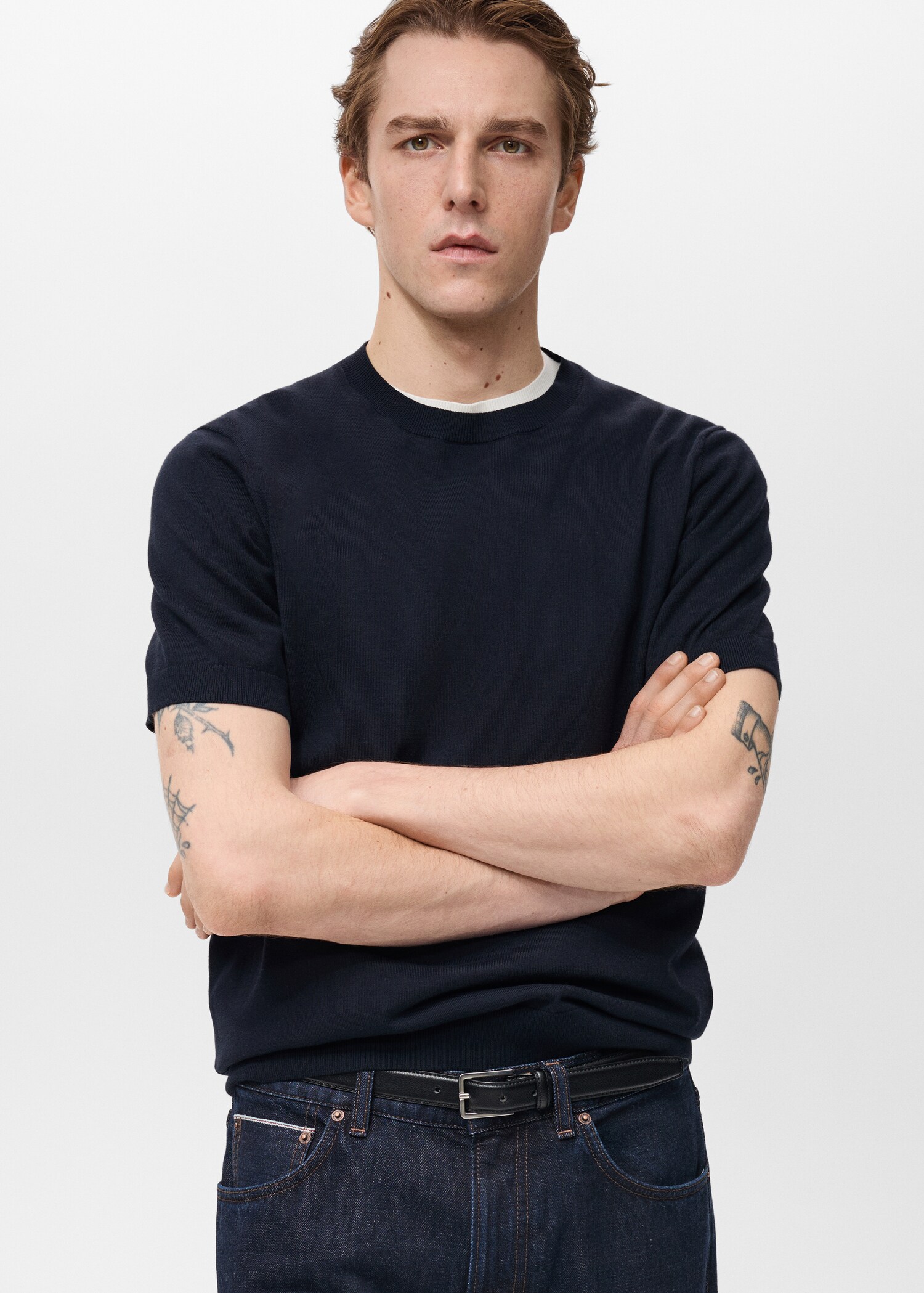 Cotton fine-knit t-shirt - Medium plane