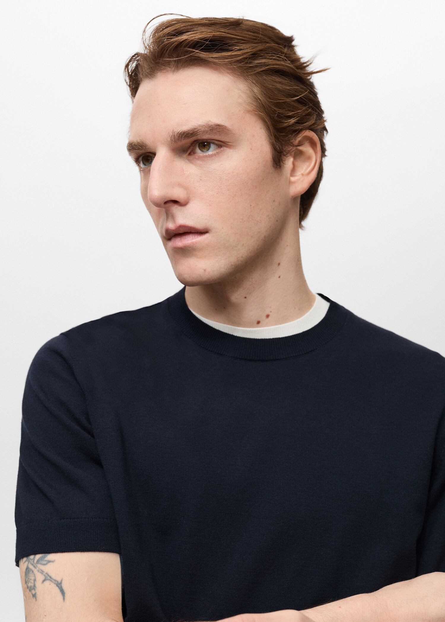 Cotton fine-knit t-shirt - Details of the article 1