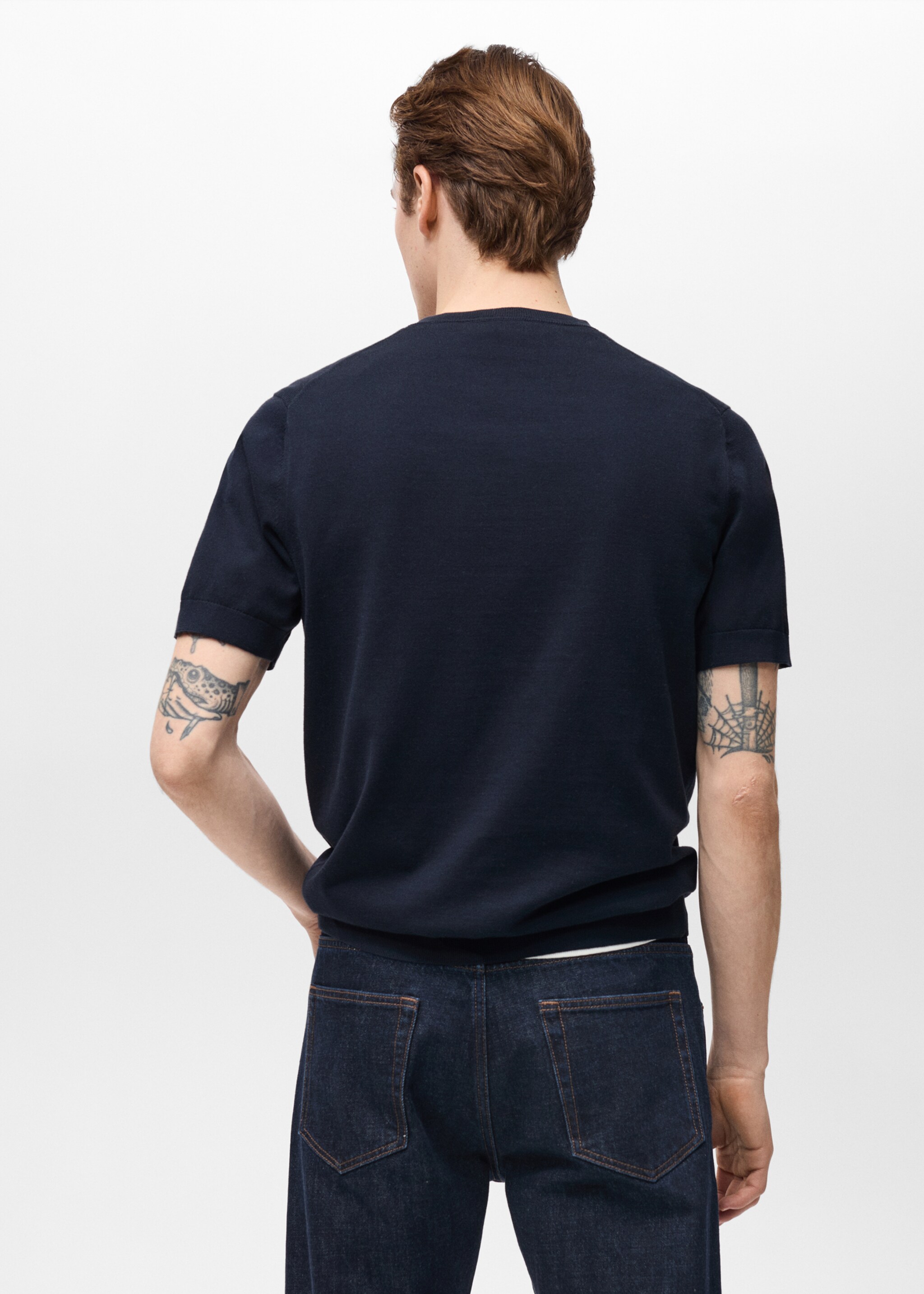 Cotton fine-knit t-shirt - Reverse of the article