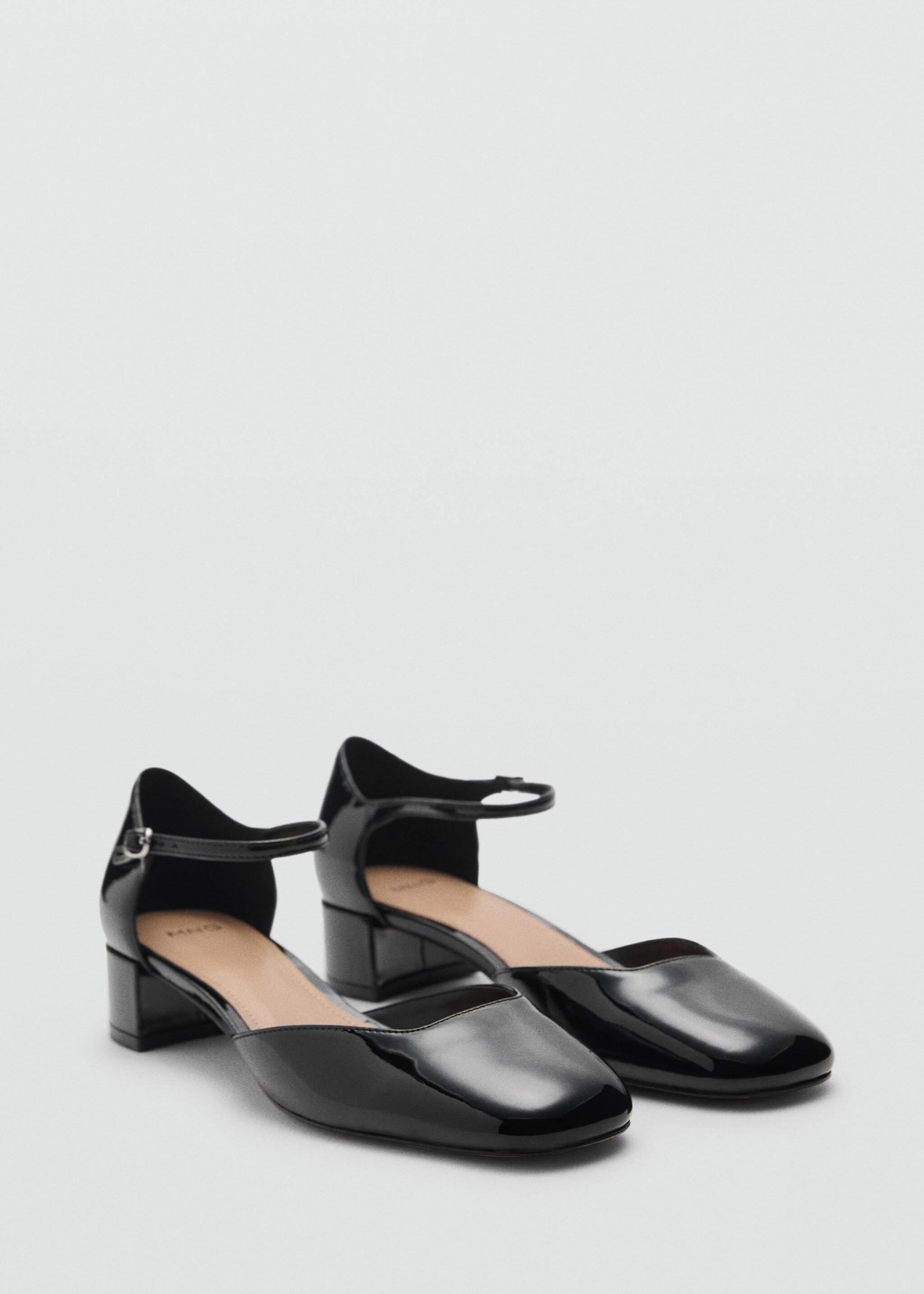 Zapato tacón efecto charol - Plano medio, Negro. Ref: 87044414-00.