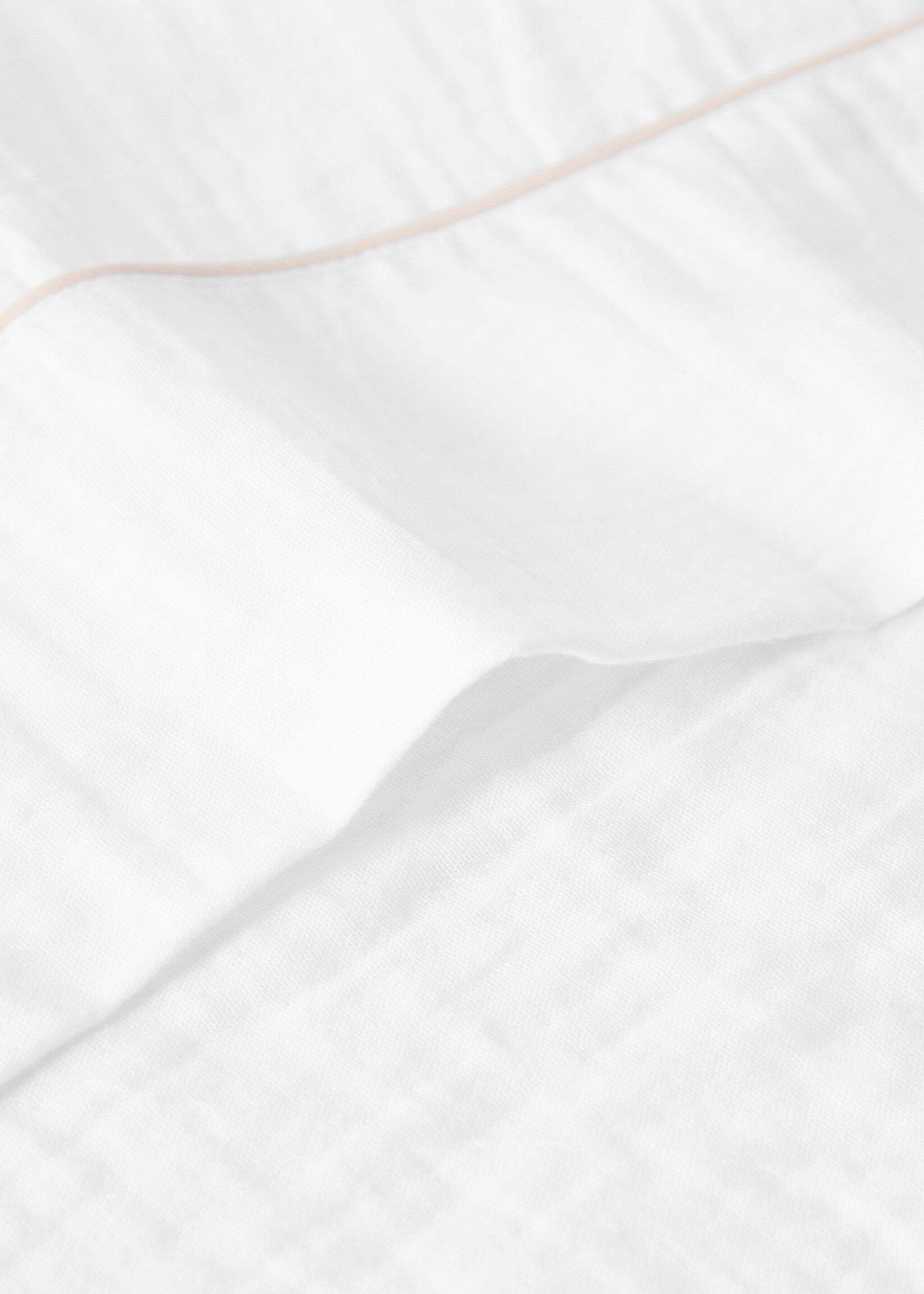 Set of chiffon cotton top sheet and pillowcase for mini cot - Details of the article 1, White. Ref: 87044428-00.
