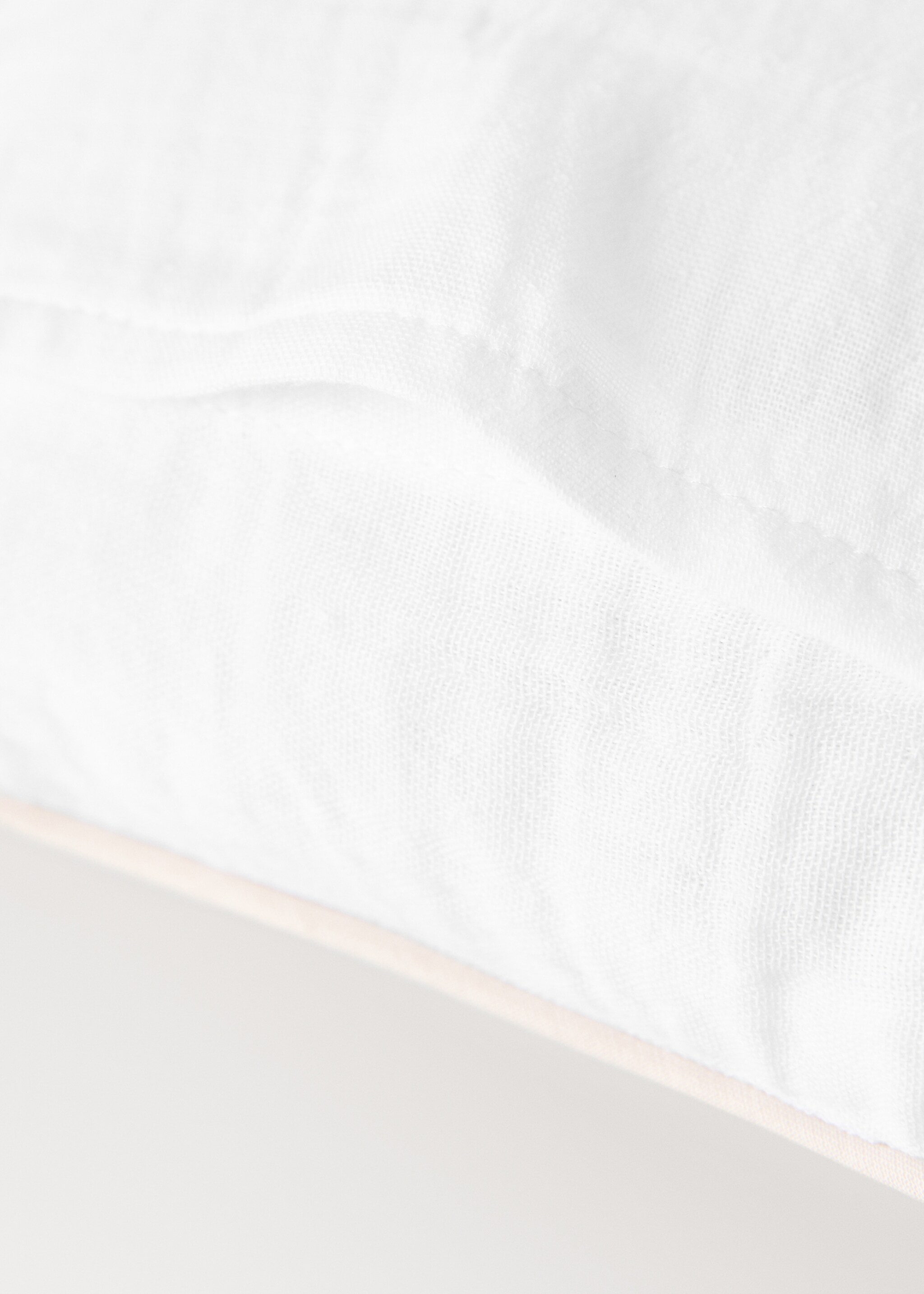 Set of chiffon cotton top sheet and pillowcase for mini cot - Details of the article 3, White. Ref: 87044428-00.