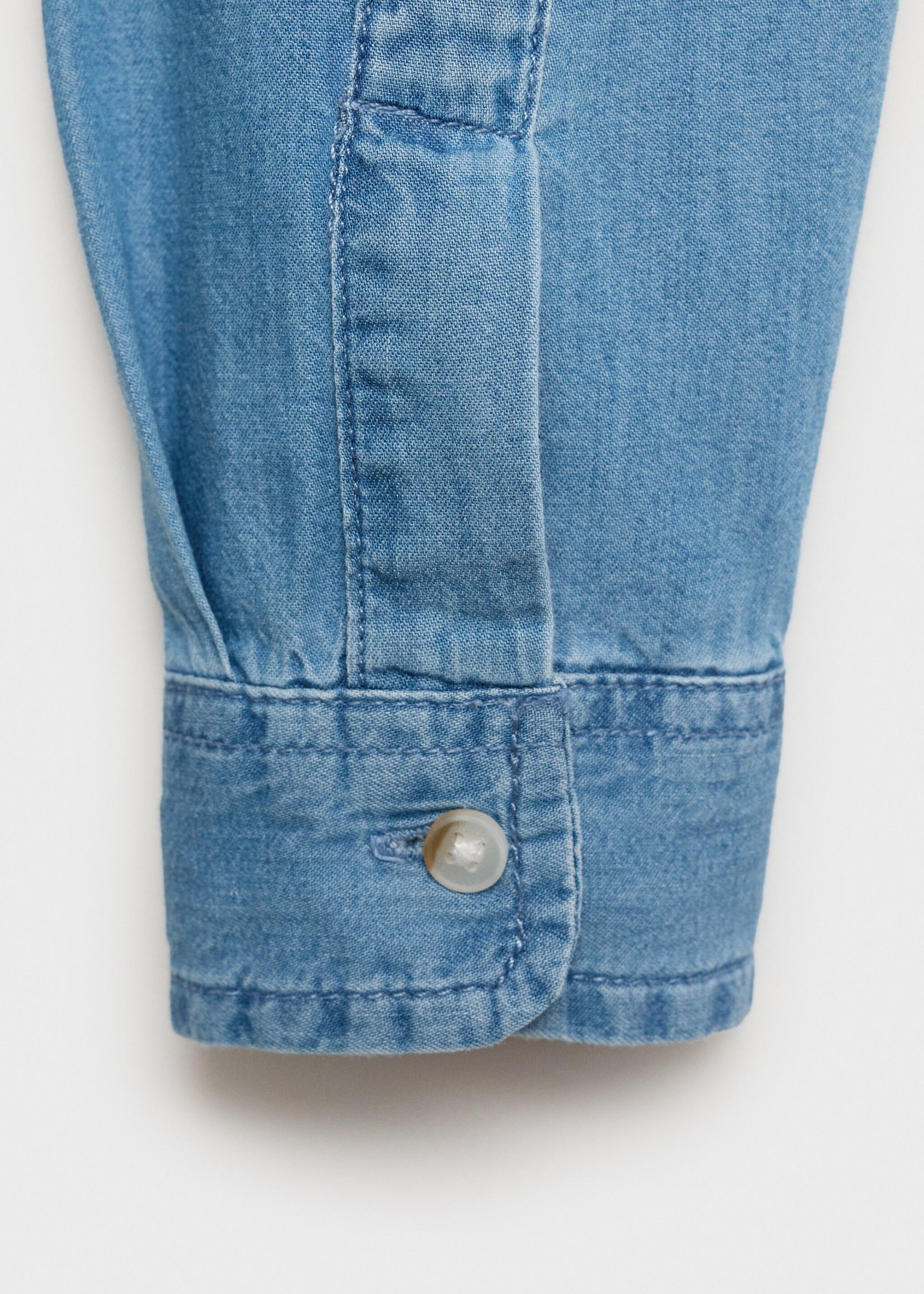 Denim shirt with polo collar - Details of the article 0