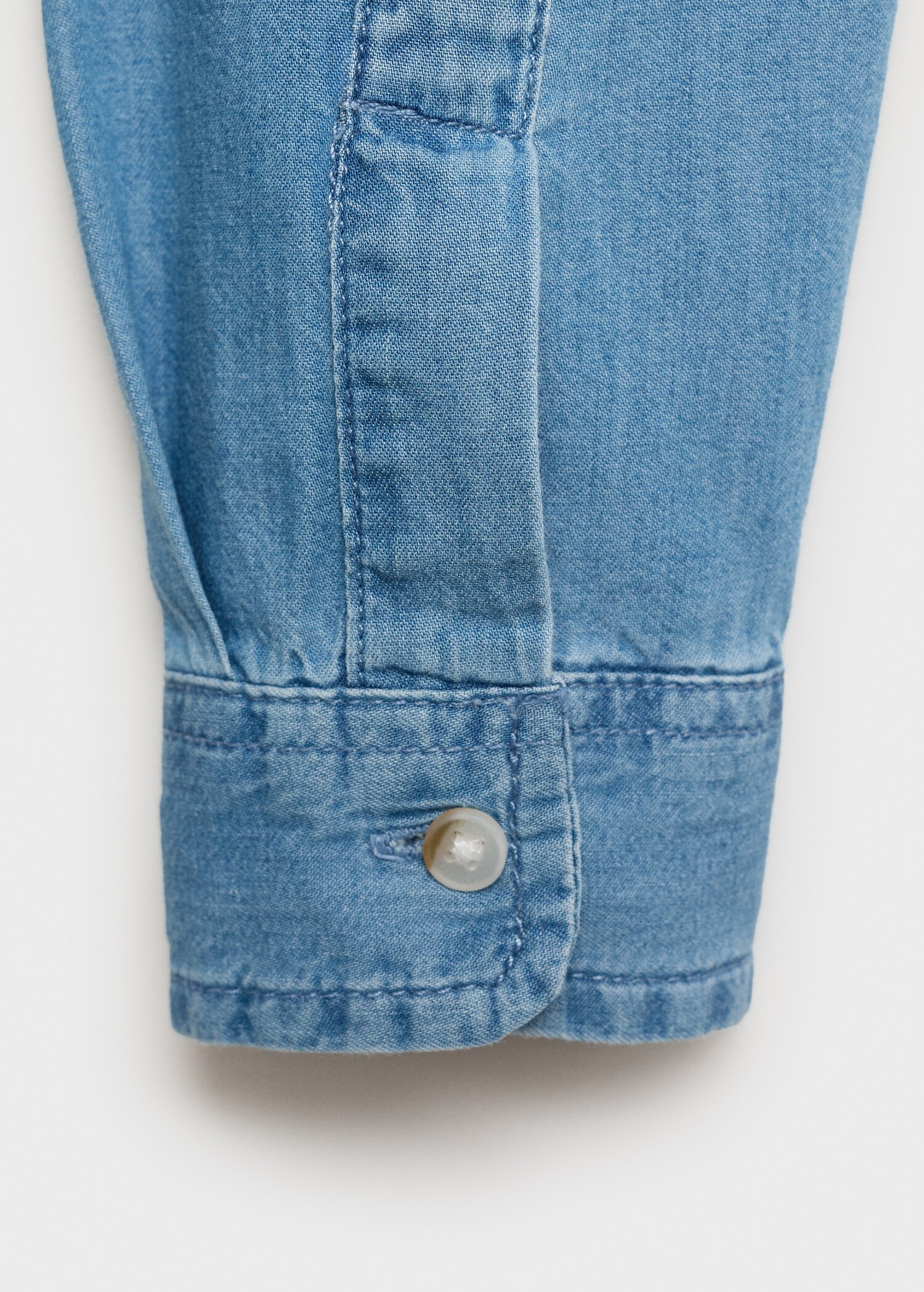 Denim shirt with polo collar - Details of the article 0