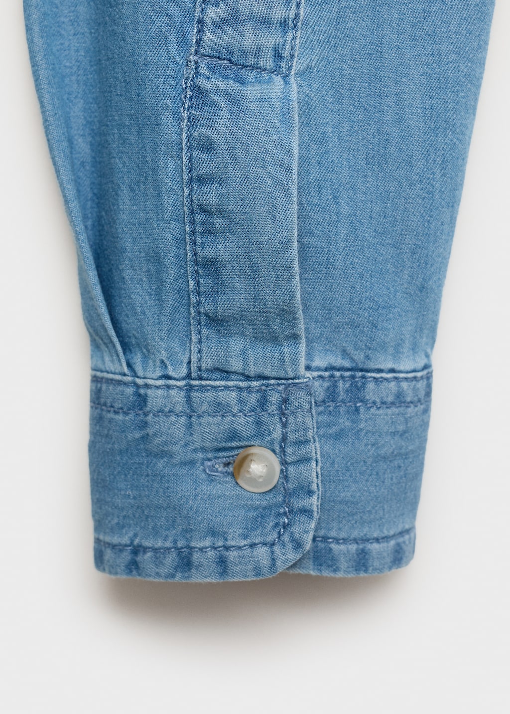 Denim shirt with polo collar