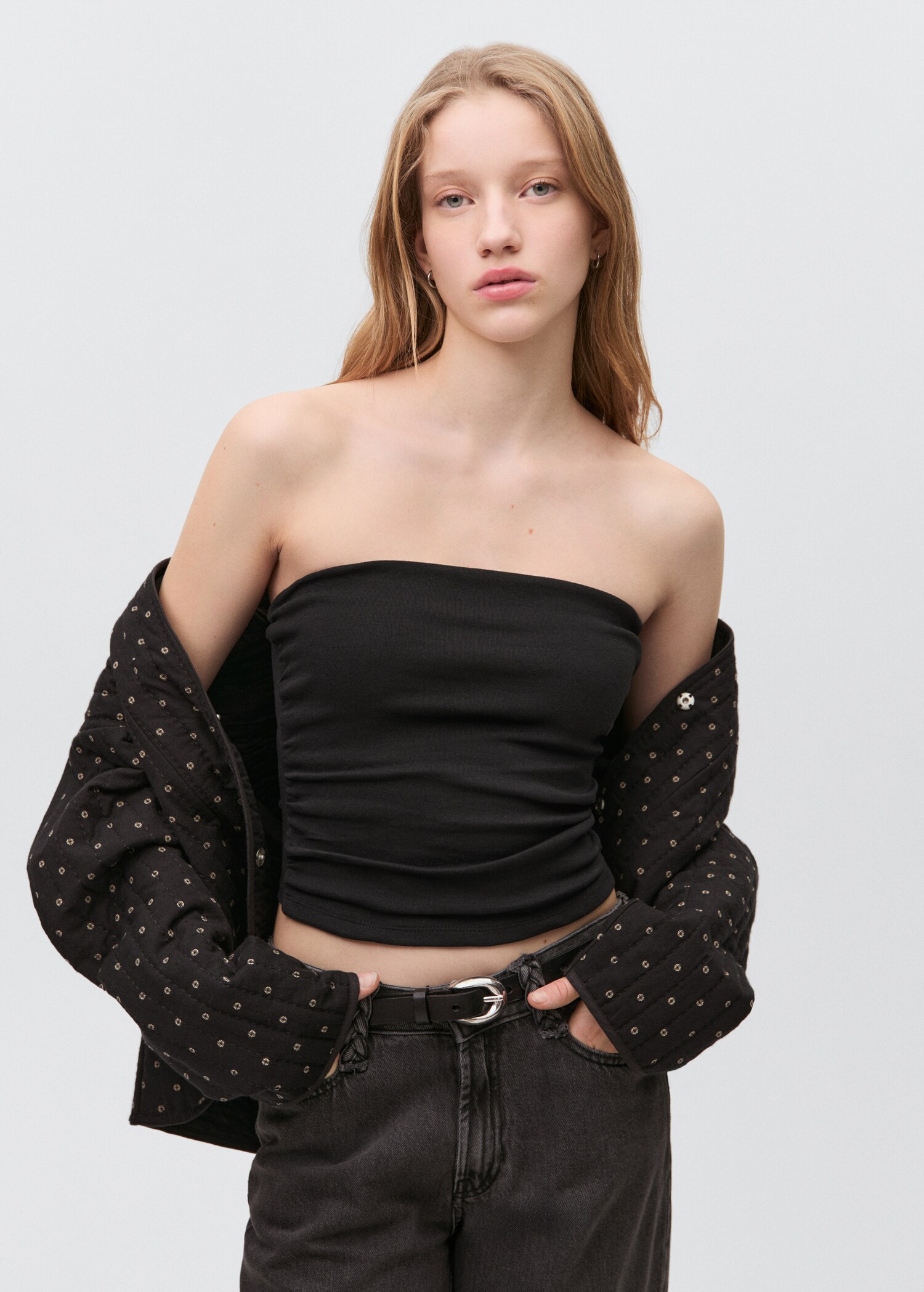 Top bandeau maglia - Piano medio
