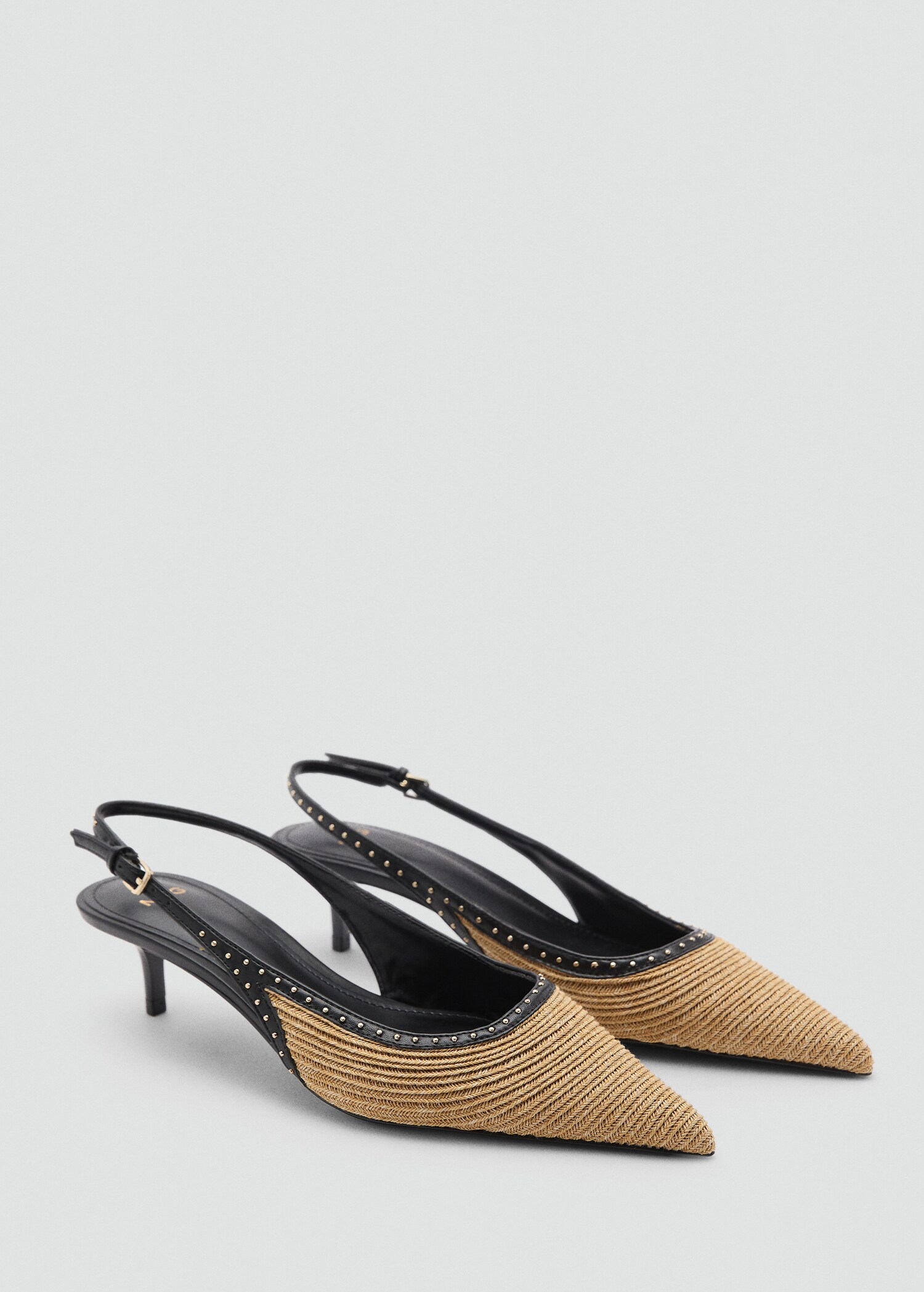 Natural fibre kitten-heel shoes - Medium plane