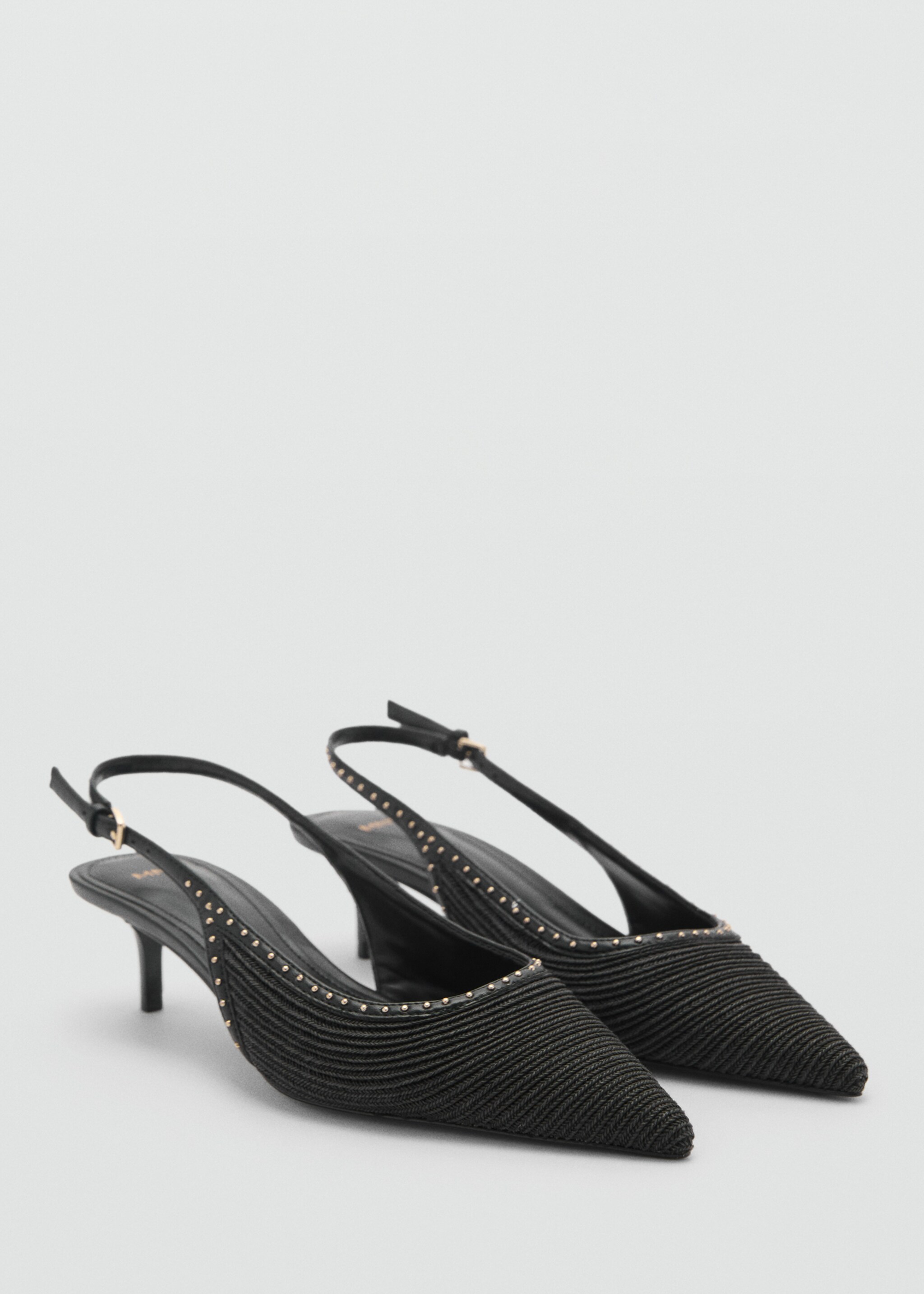Natural fibre kitten-heel shoes - Medium plane