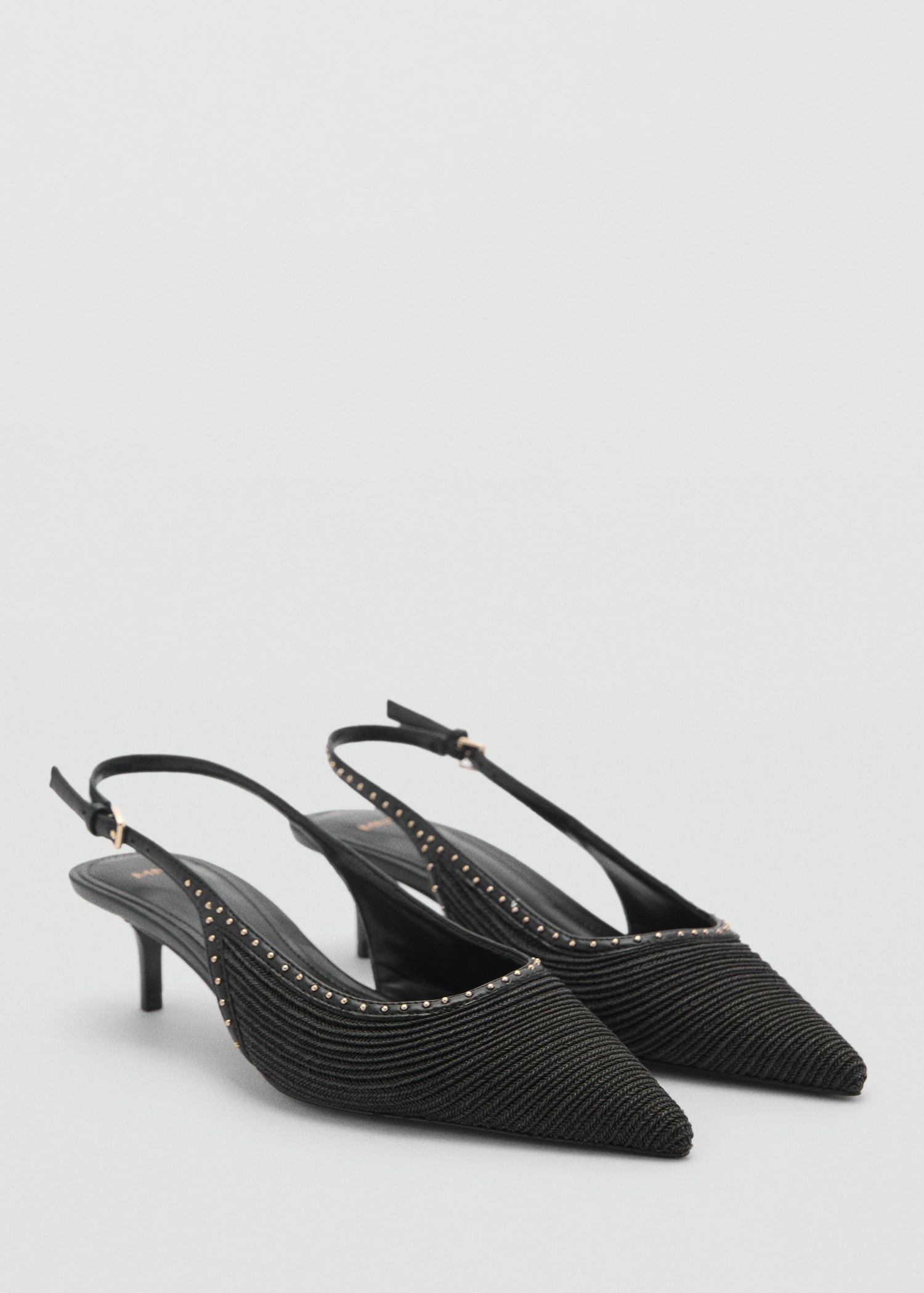 Natural fibre kitten-heel shoes - Medium plane