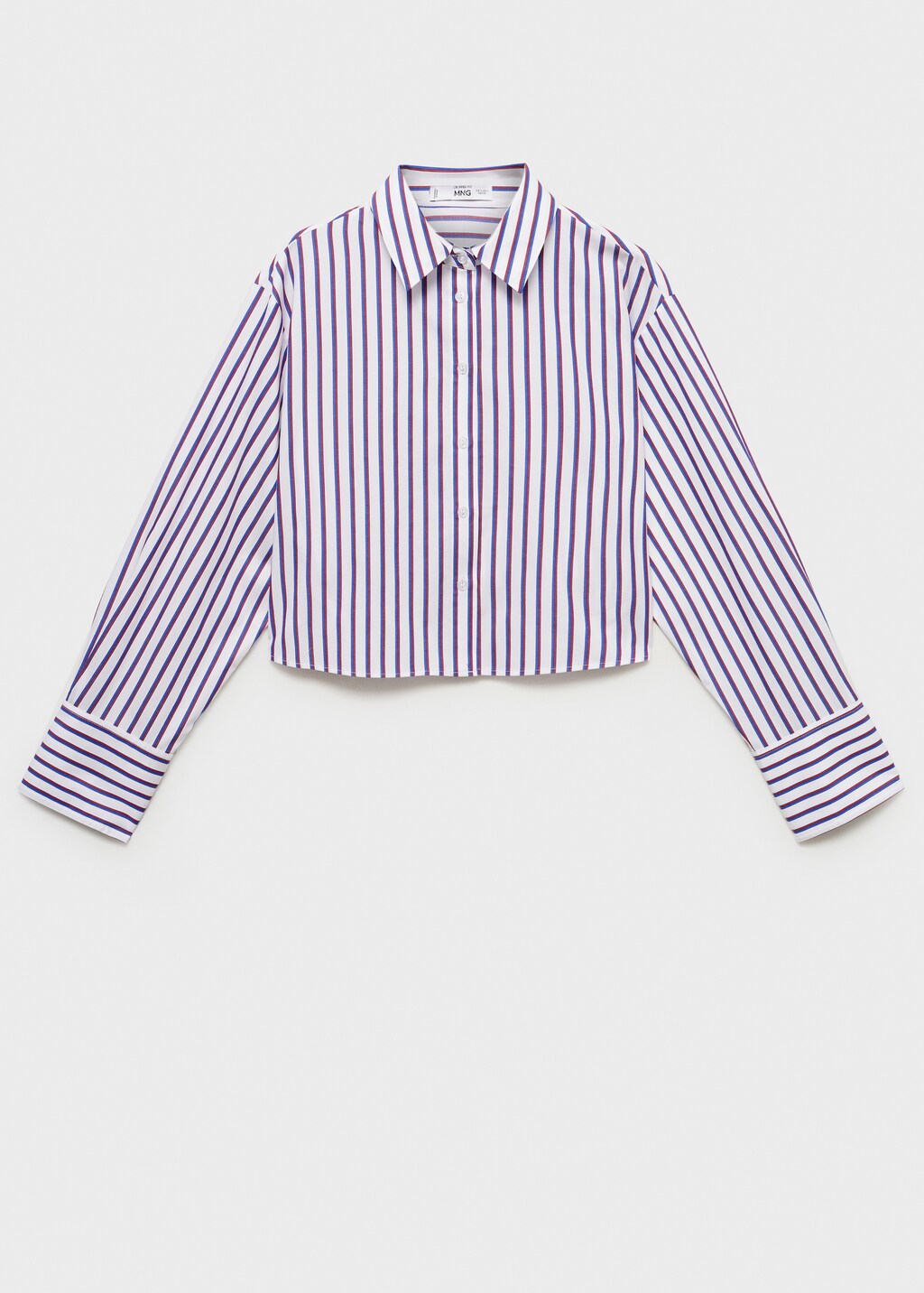 Striped cropped shirt - Women | MANGO Japan