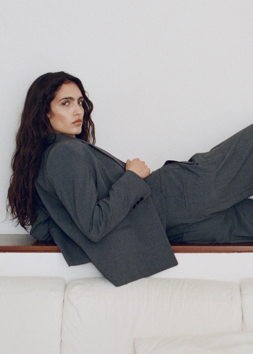 Straight-fit suit pants