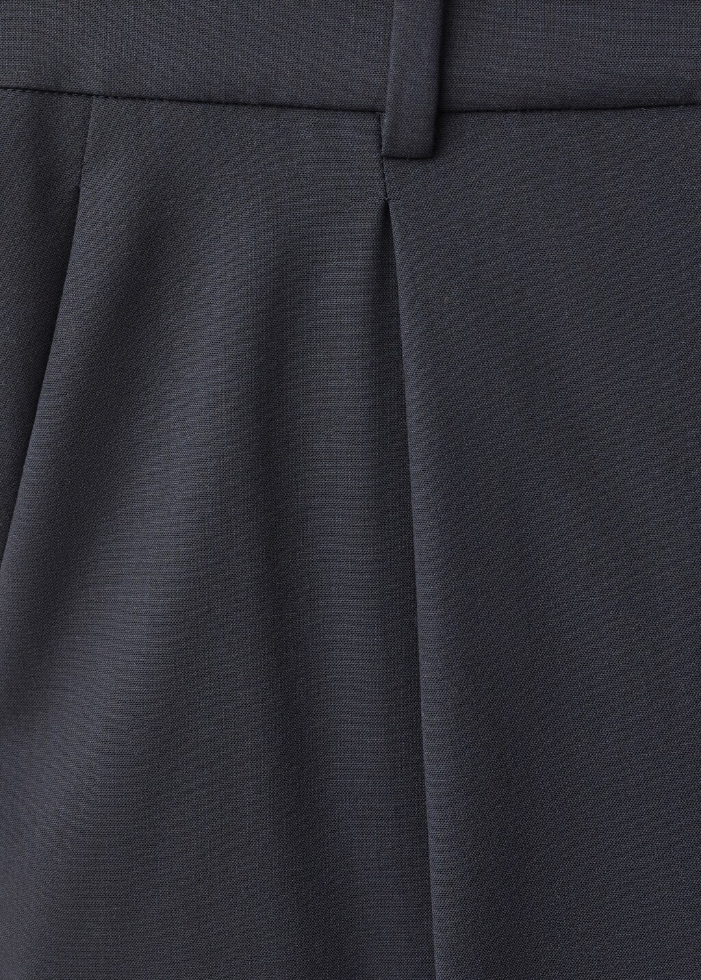 Wide leg wool-blend pleated pants