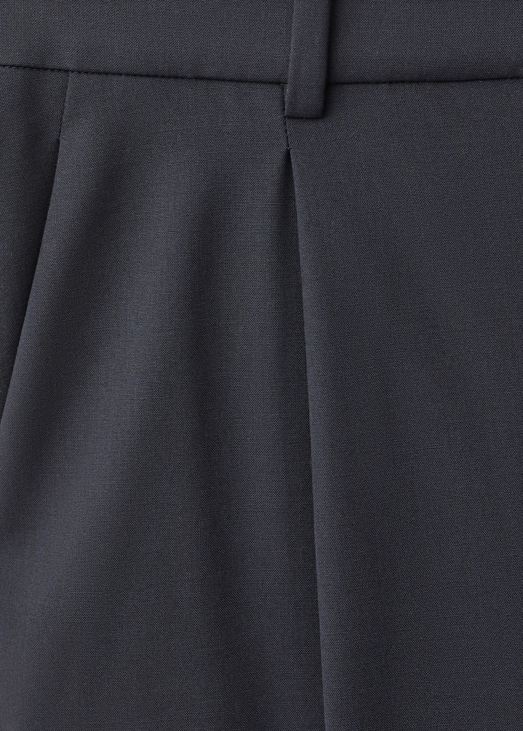 Wide leg wool-blend pleated pants