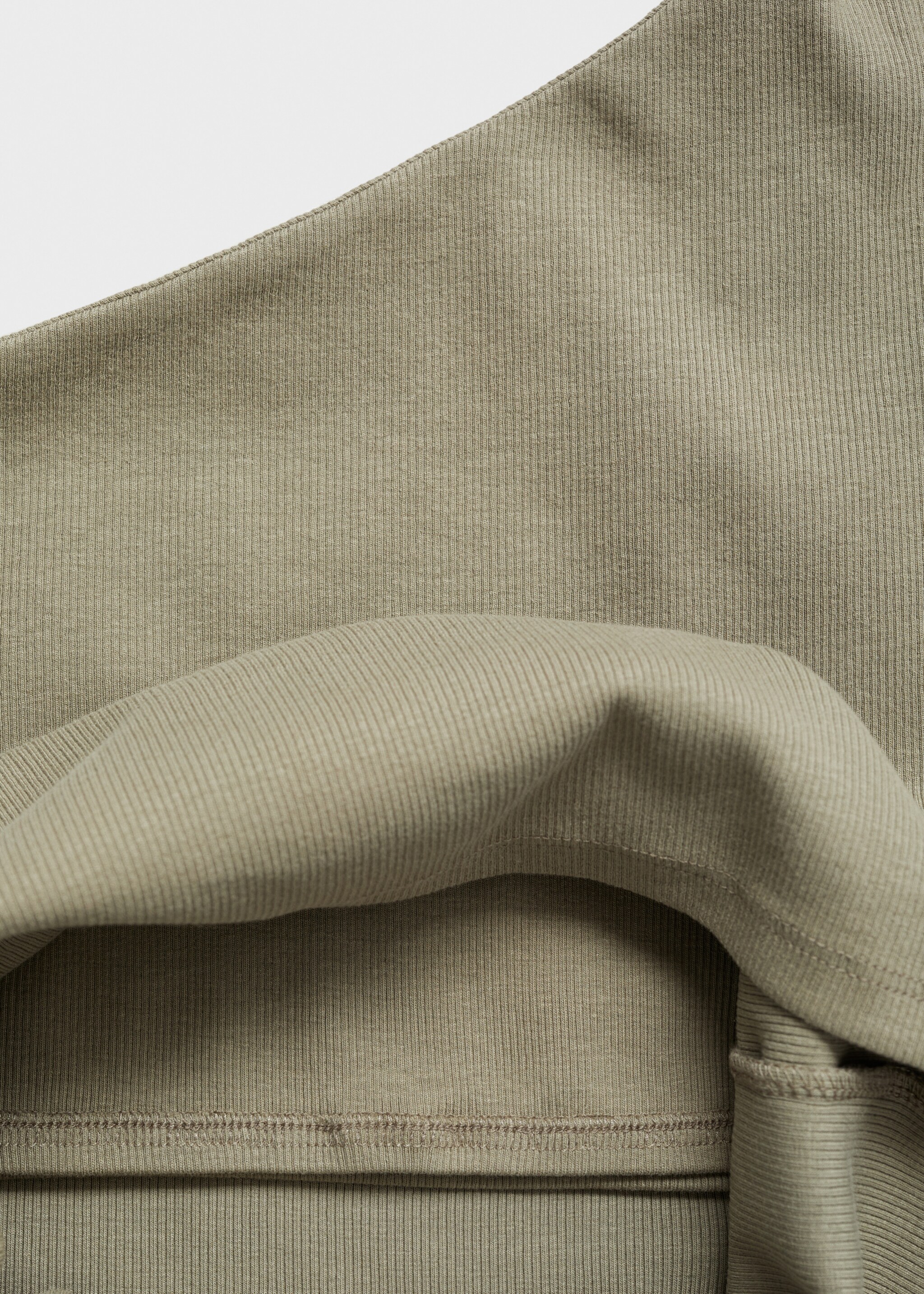 Asymmetrical cotton top - Details of the article 0, Green. Ref: 87045728-00.
